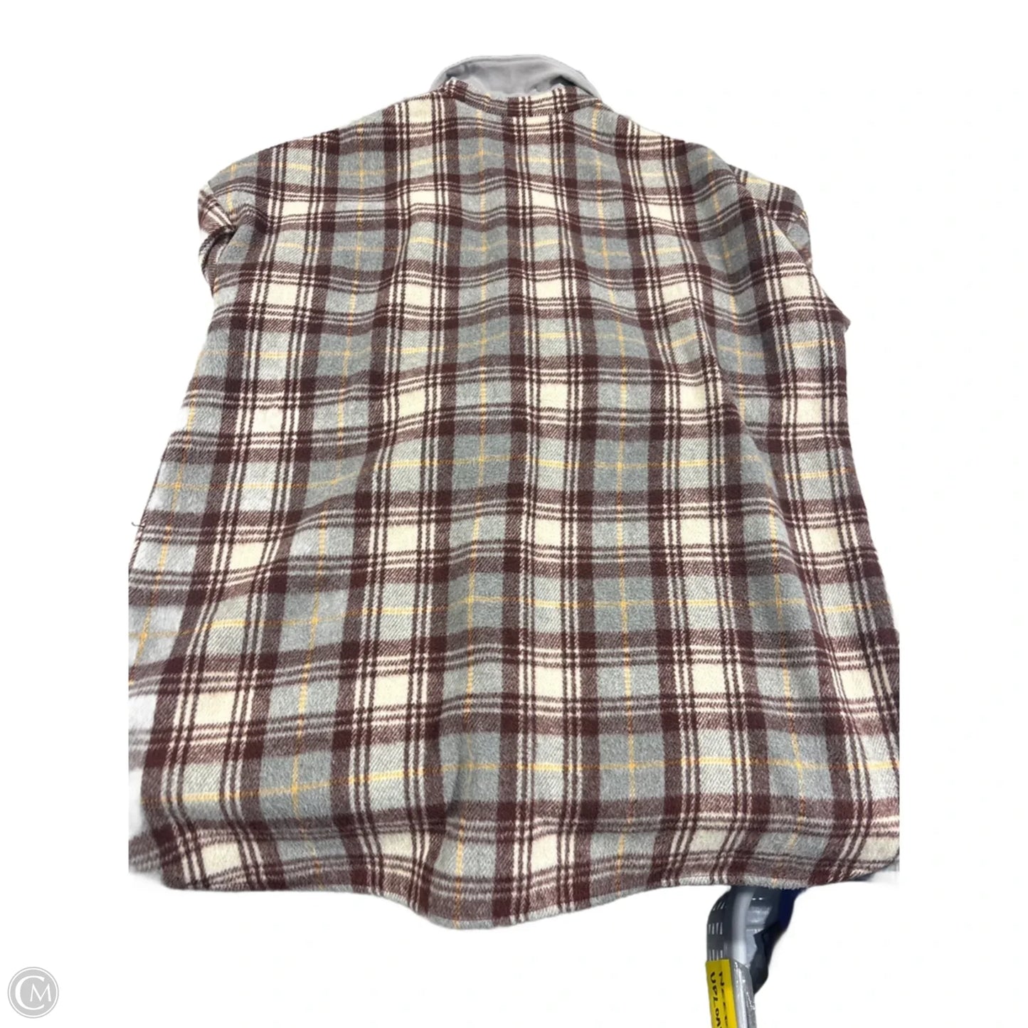 Jacket Faux Fur & Sherpa By Fantastic Fawn In Plaid Pattern, Size: L