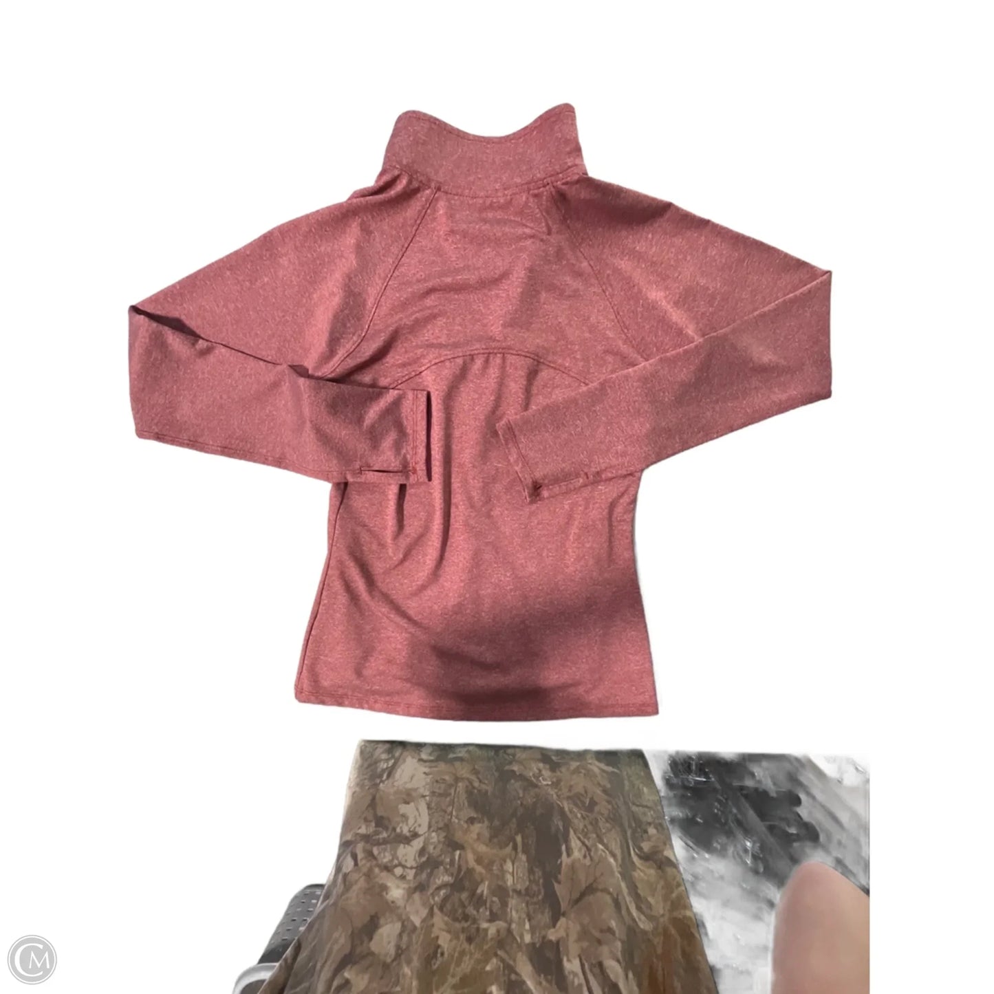 Athletic Top Long Sleeve Collar By Cmb In Red, Size: S