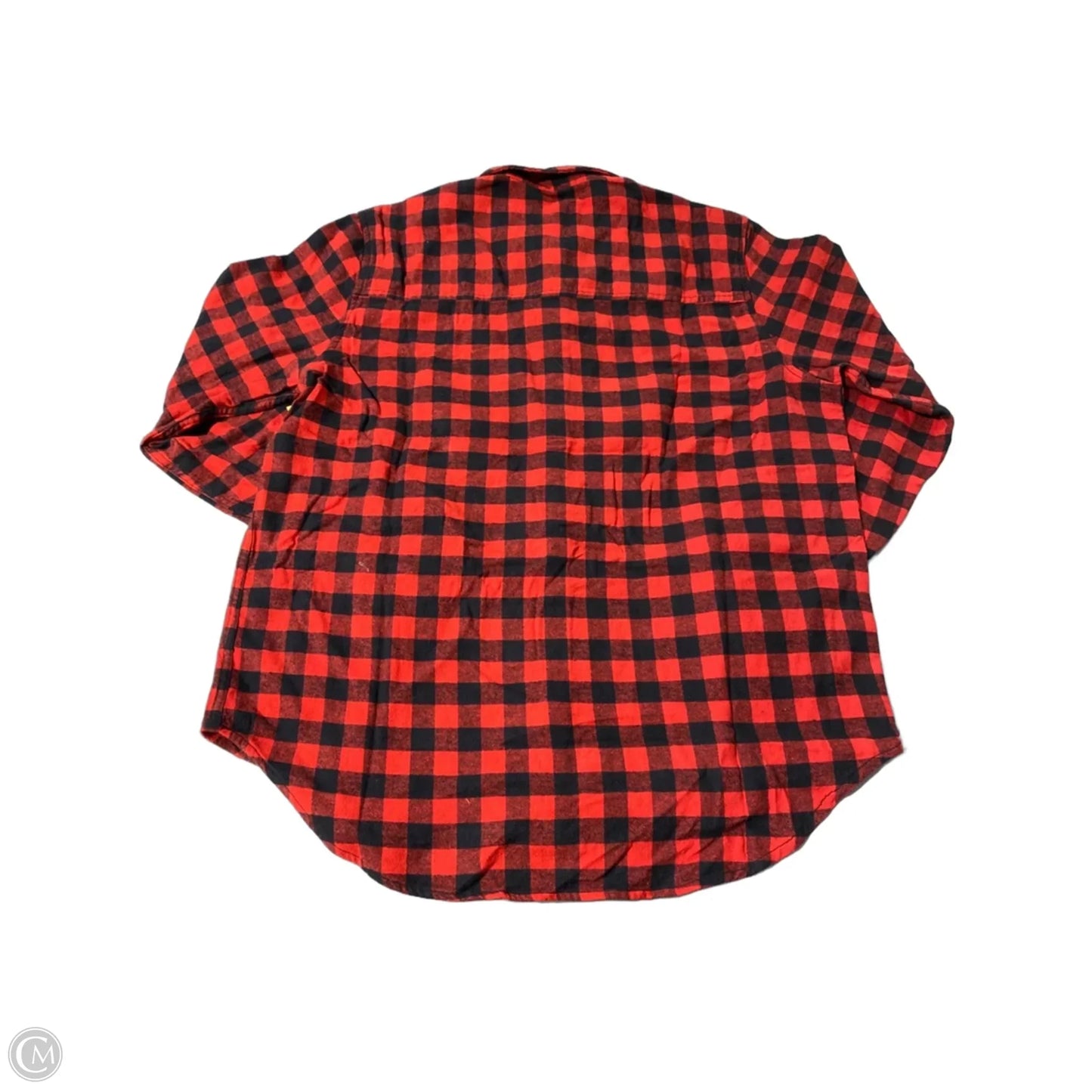 Top Long Sleeve By Universal Thread In Plaid Pattern, Size: M