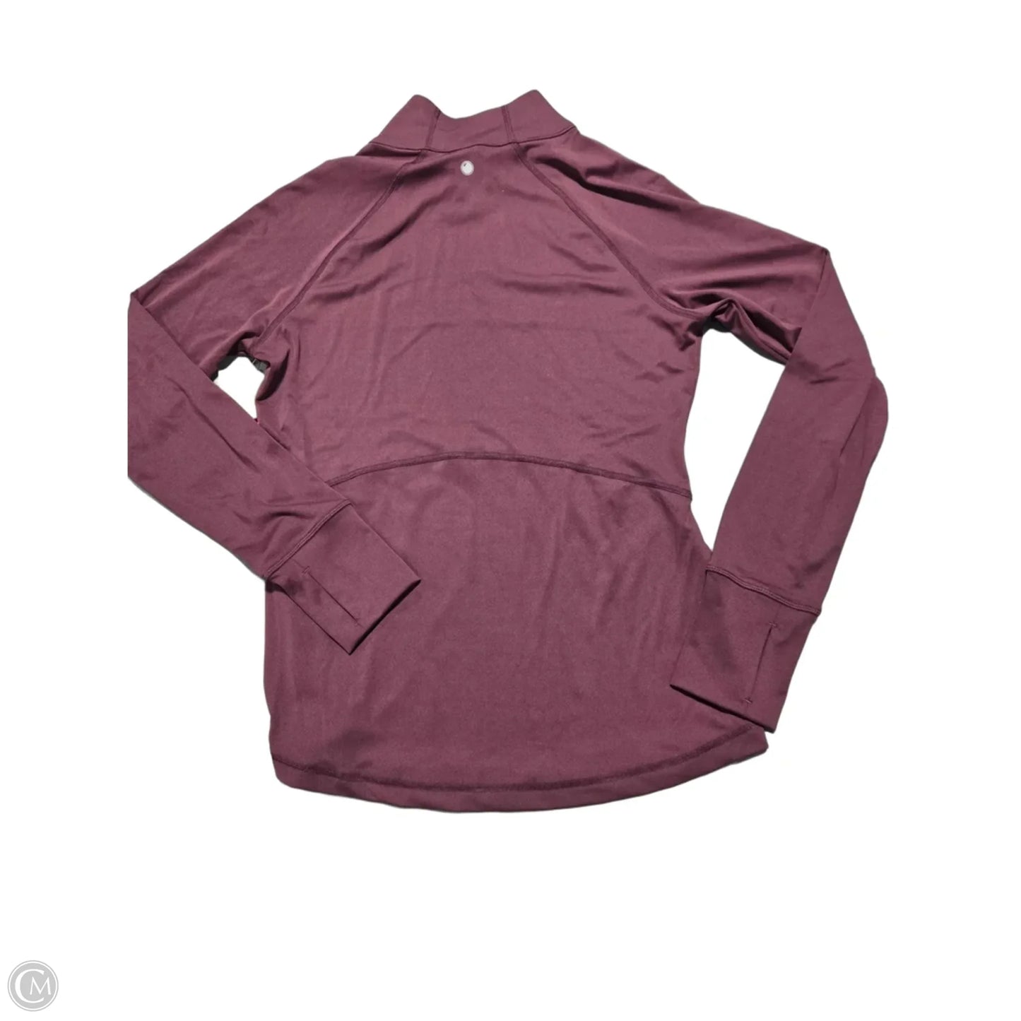 Athletic Top Long Sleeve Collar By Yogalicious In Maroon, Size: M