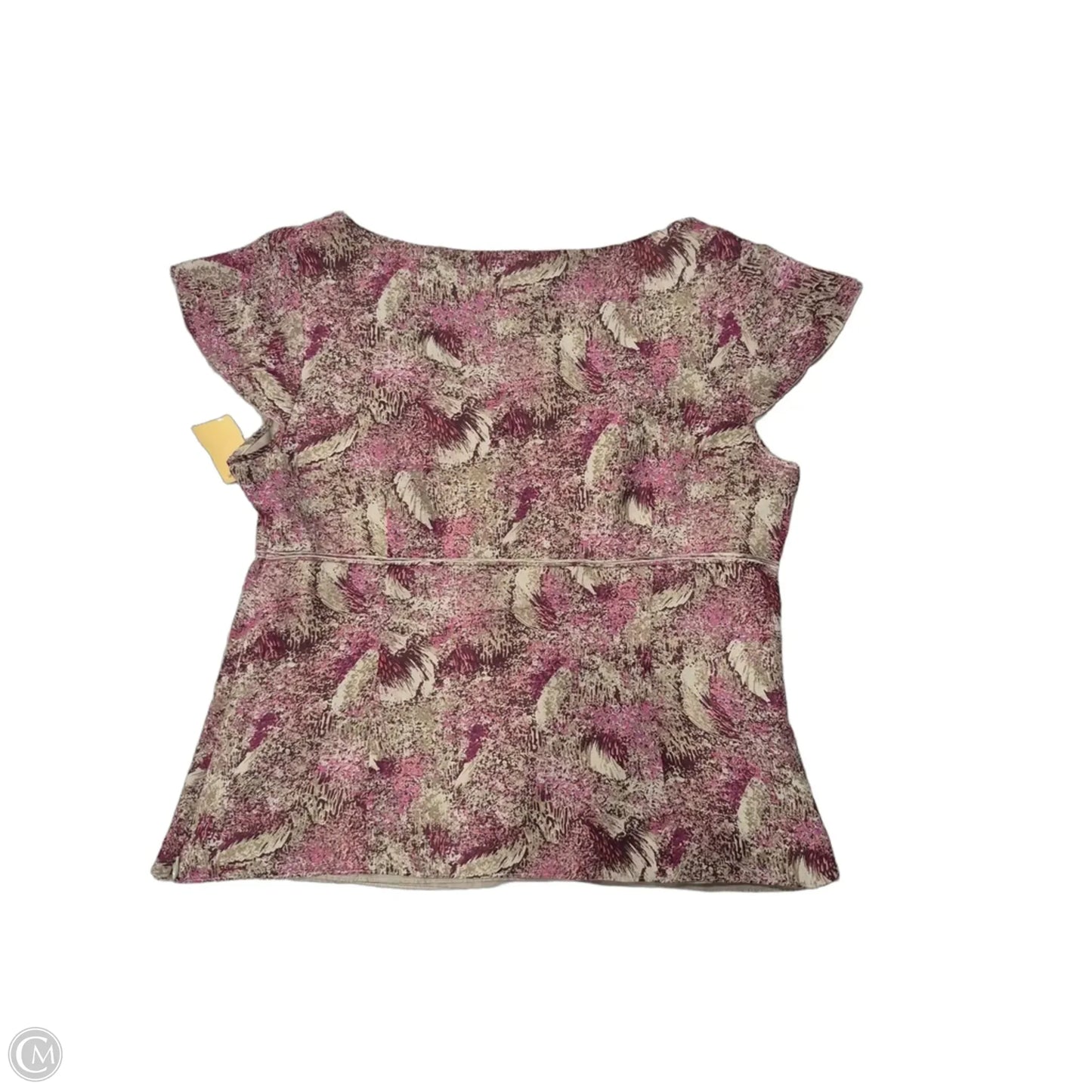Top Short Sleeve By Ann Taylor In Pink & Tan, Size: L