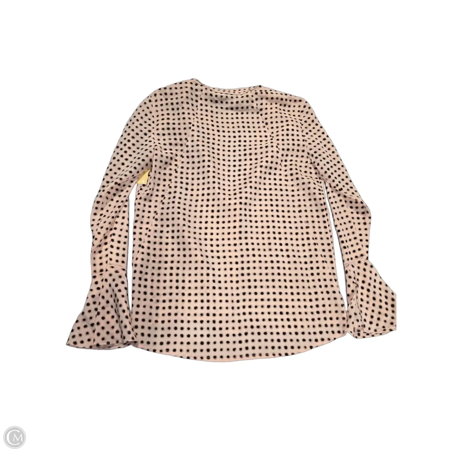 Blouse Long Sleeve By Donna Karan In Black & Tan, Size: Xs