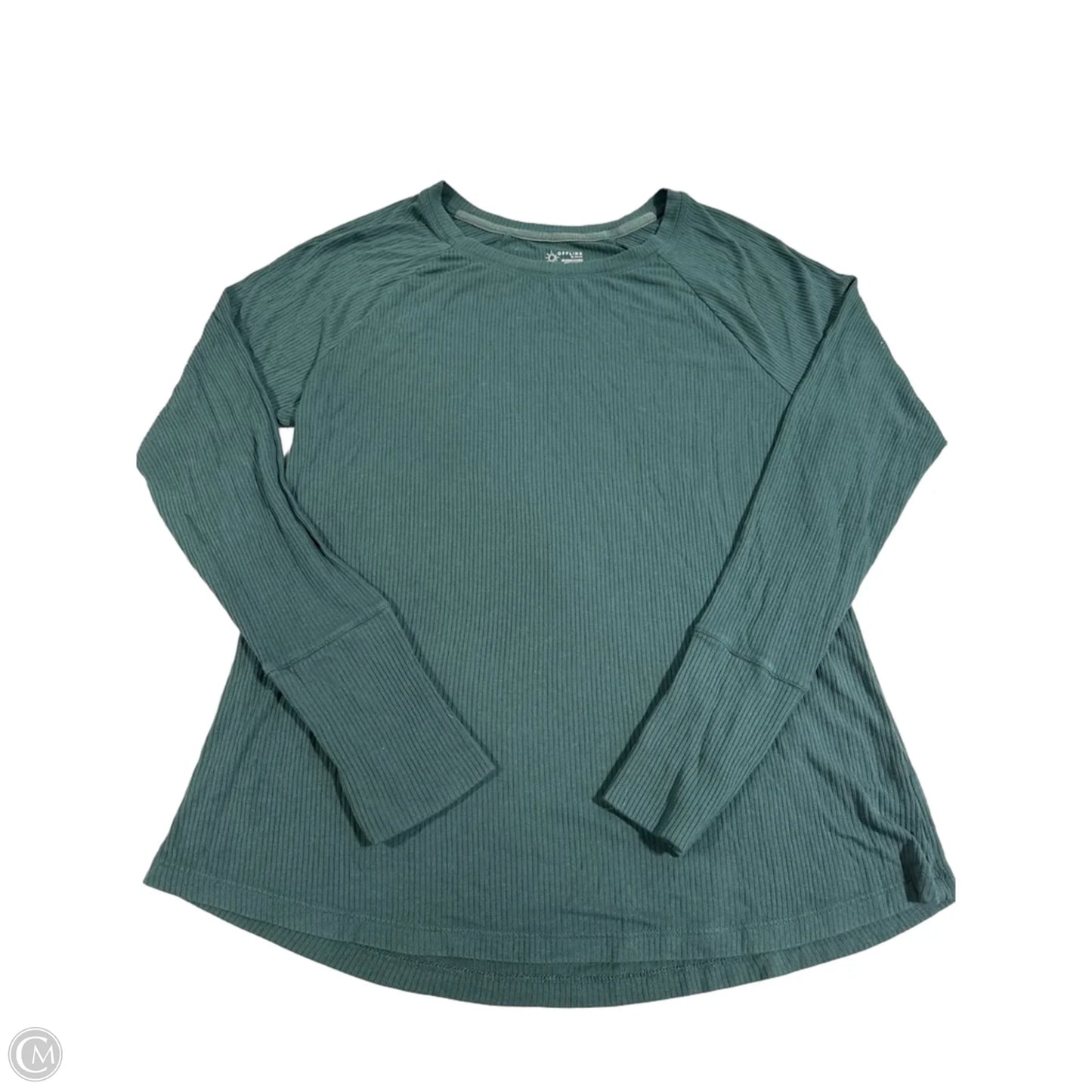 Top Long Sleeve By Offline In Green, Size: M