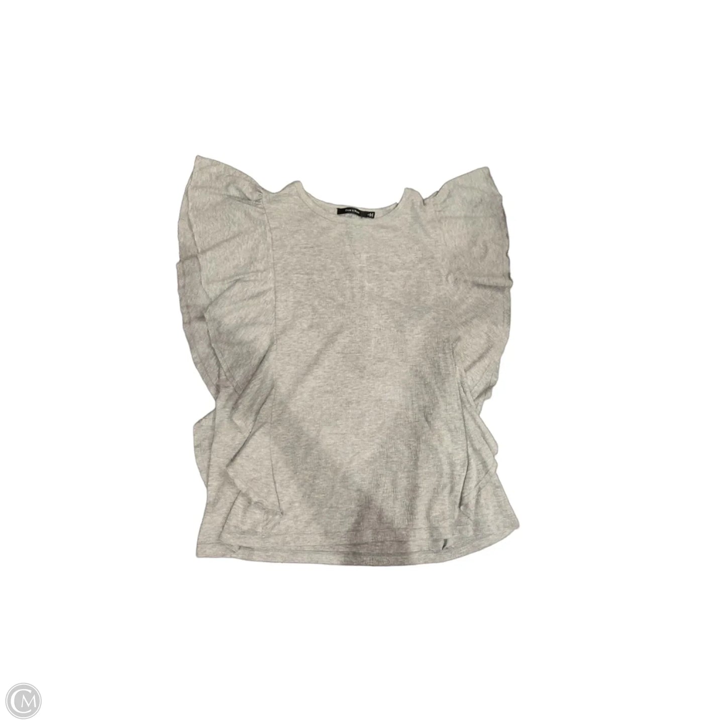 Top Short Sleeve By Doe & Rae In Grey, Size: L