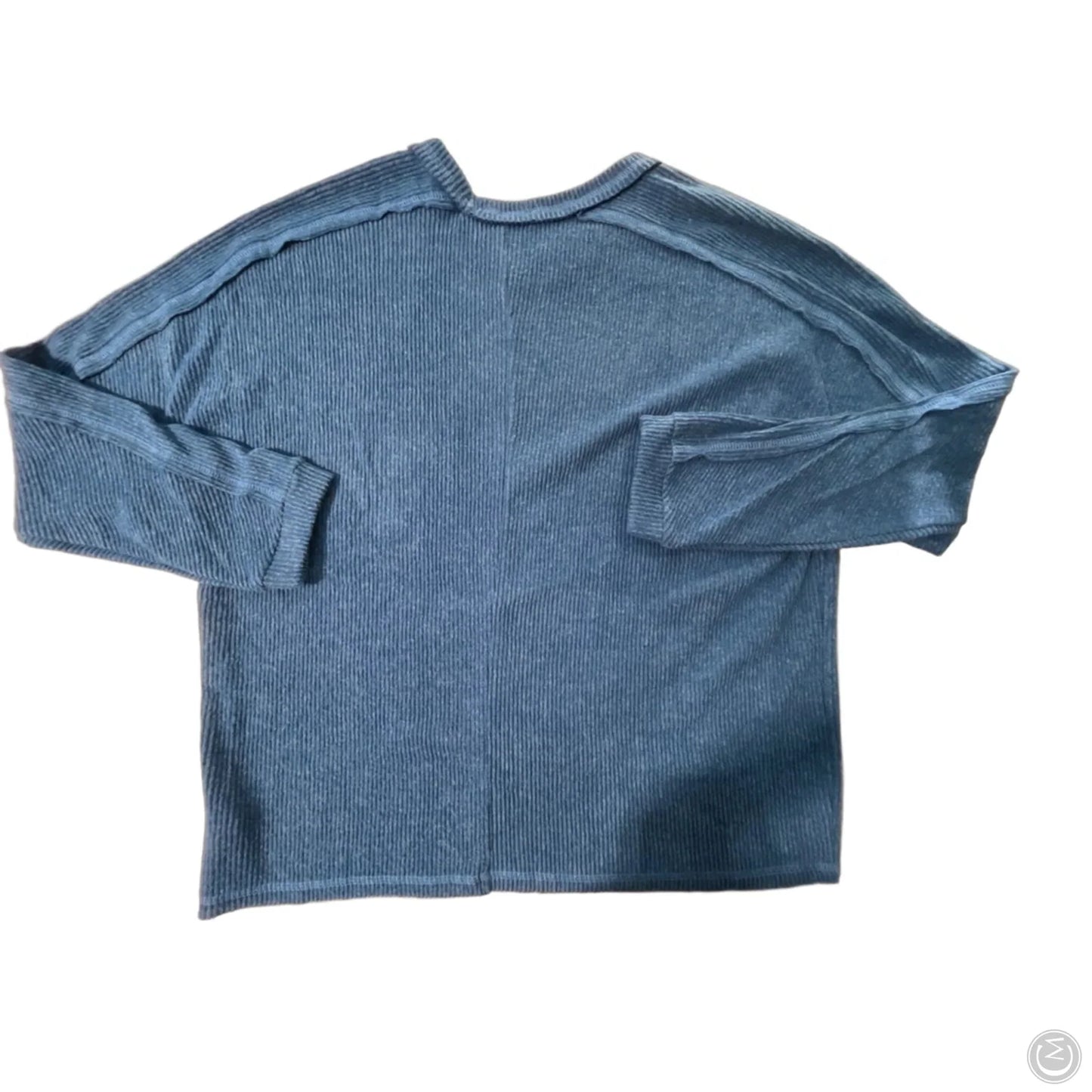 Top Long Sleeve By Zenana In Blue, Size: L