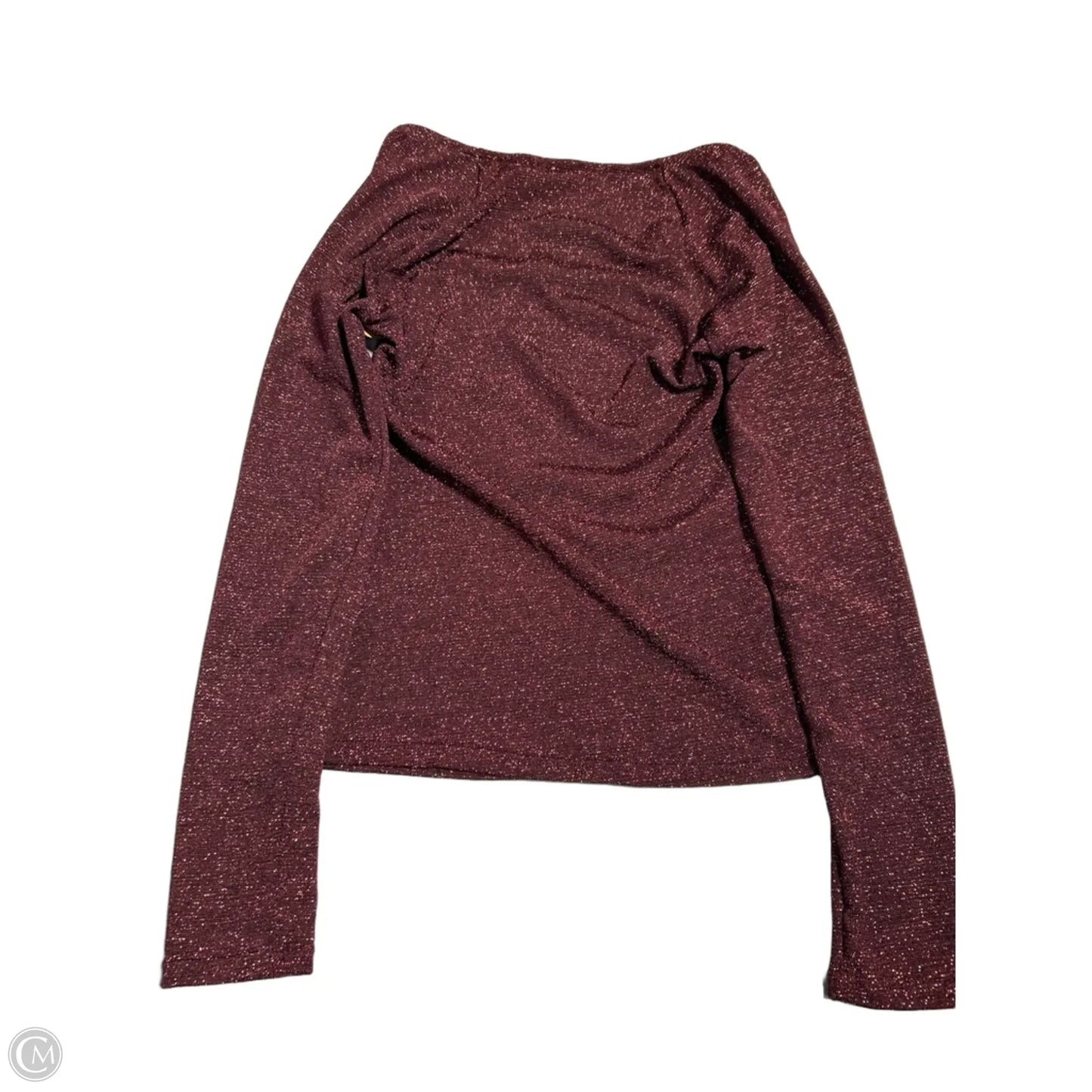 Top Long Sleeve By Gilli In Brown, Size: S
