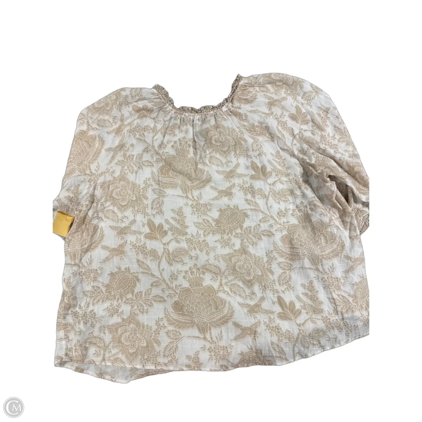 Top Long Sleeve By Liverpool In Cream & White, Size: 1x