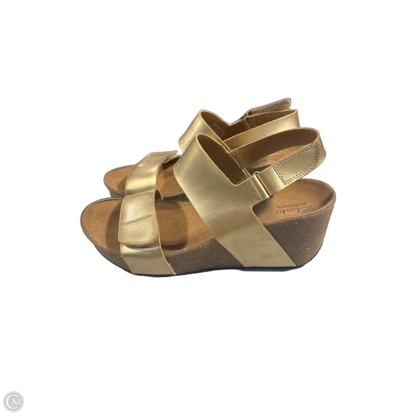 Sandals Heels Wedge By Classic Collection In Gold, Size: 7.5
