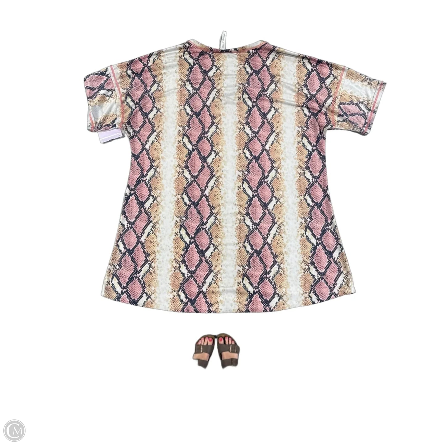 Top Short Sleeve By Cmc In Snakeskin Print, Size: S