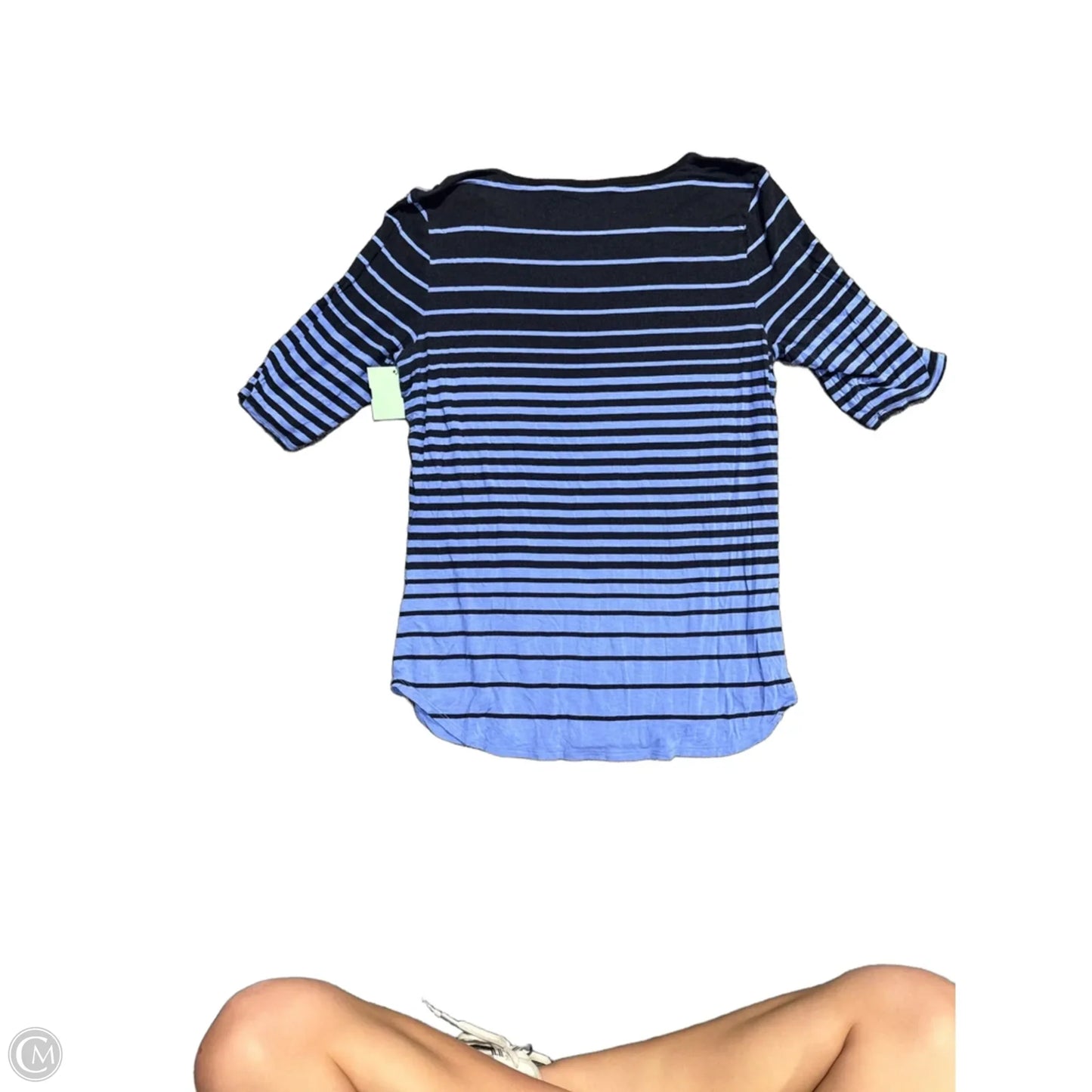 Top Short Sleeve By Apt 9 In Striped Pattern, Size: L