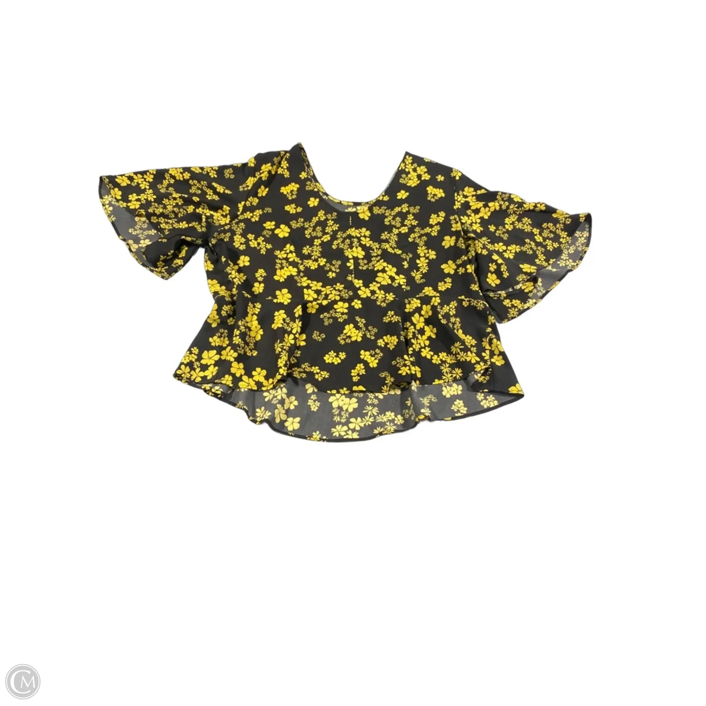 Top Short Sleeve By Who What Wear In Black & Yellow, Size: Xxl
