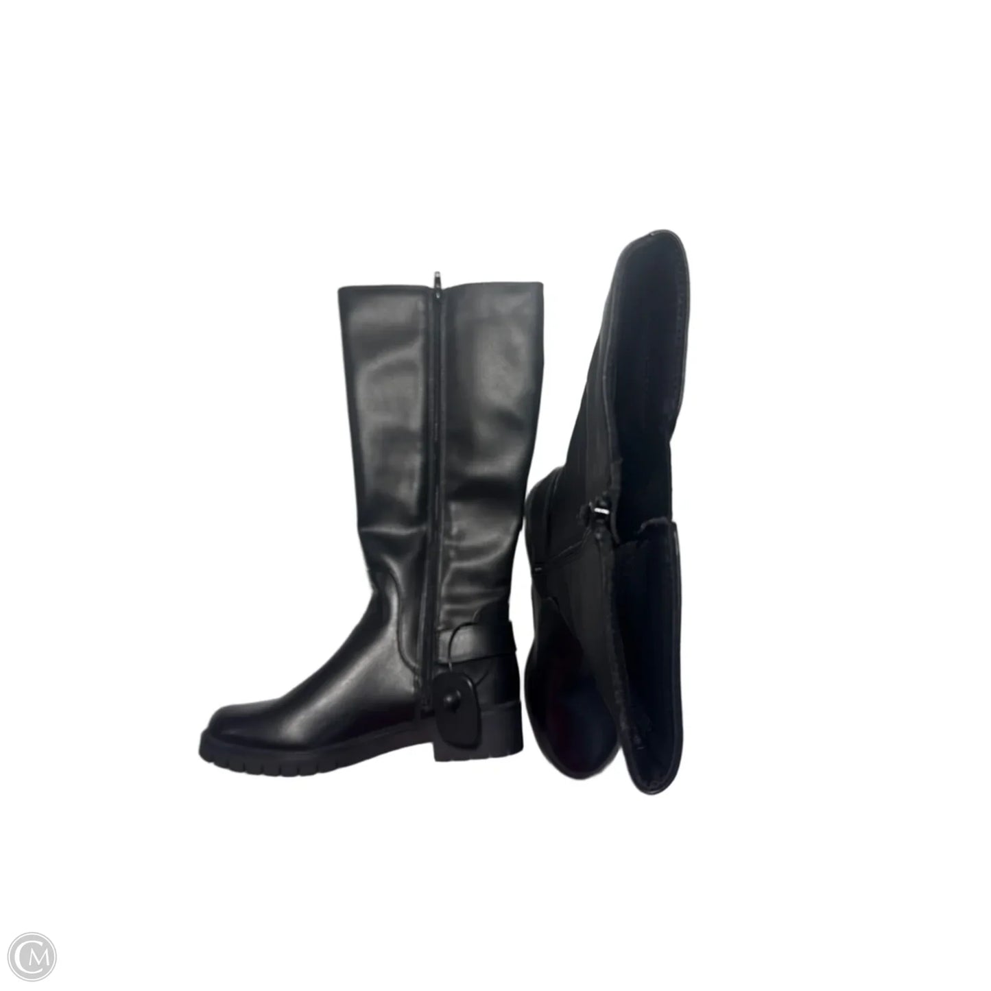 Boots Leather By Style And Co Collection Women In Black, Size: 5.5