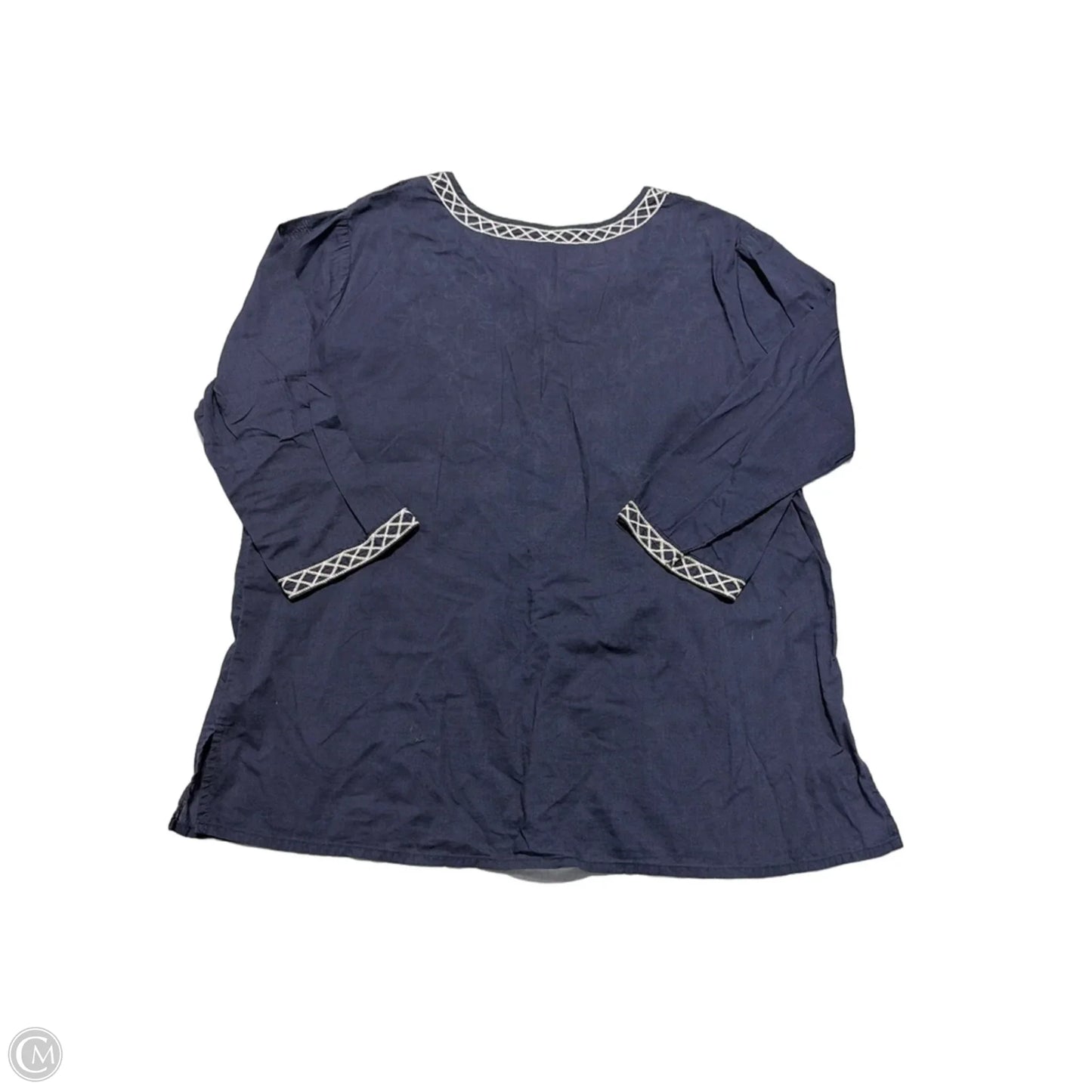 Top 3/4 Sleeve By Studio Works In Navy, Size: L