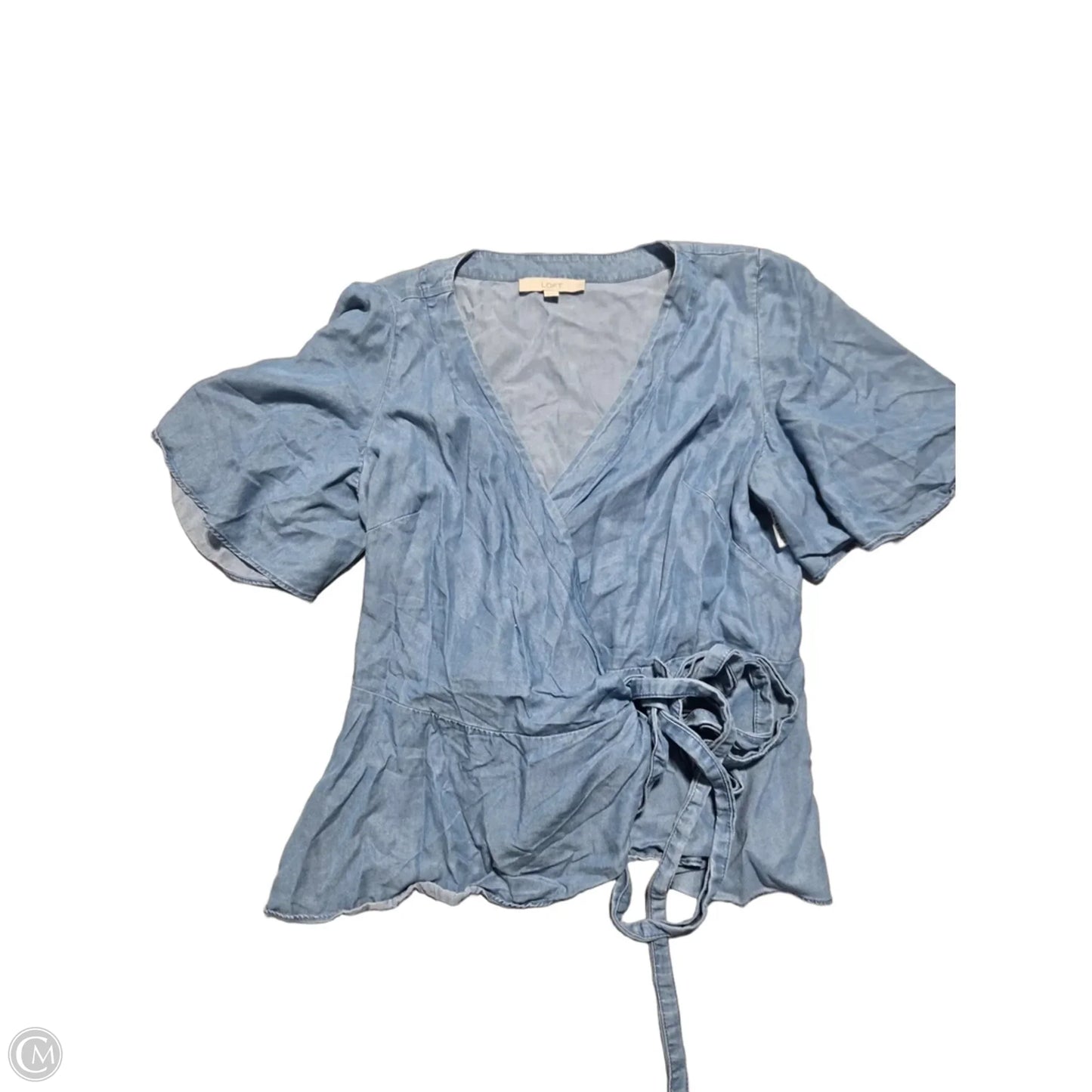 Top Short Sleeve By Loft In Blue, Size: Xl