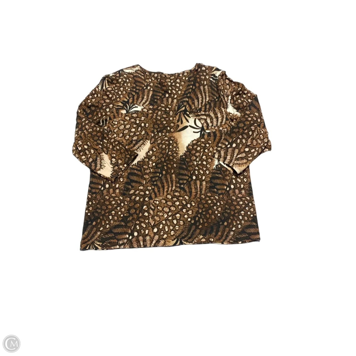 Blouse Long Sleeve By Chicos In Animal Print, Size: Xl