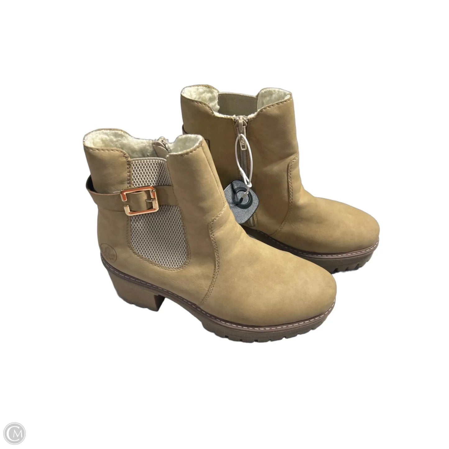 Boots Ankle Heels By Riekers In Beige, Size: 8.5