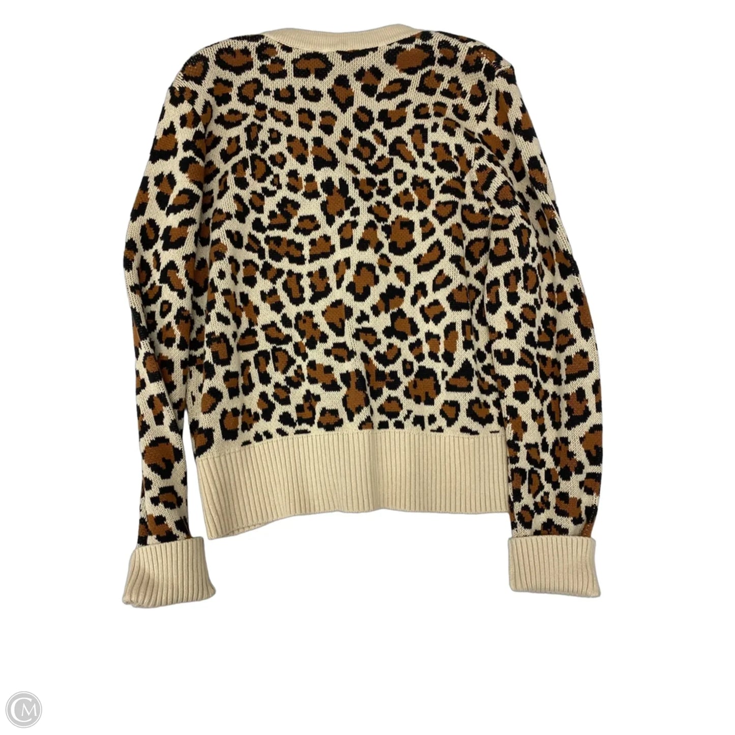 Sweater Cardigan By Cabi In Leopard Print, Size: M