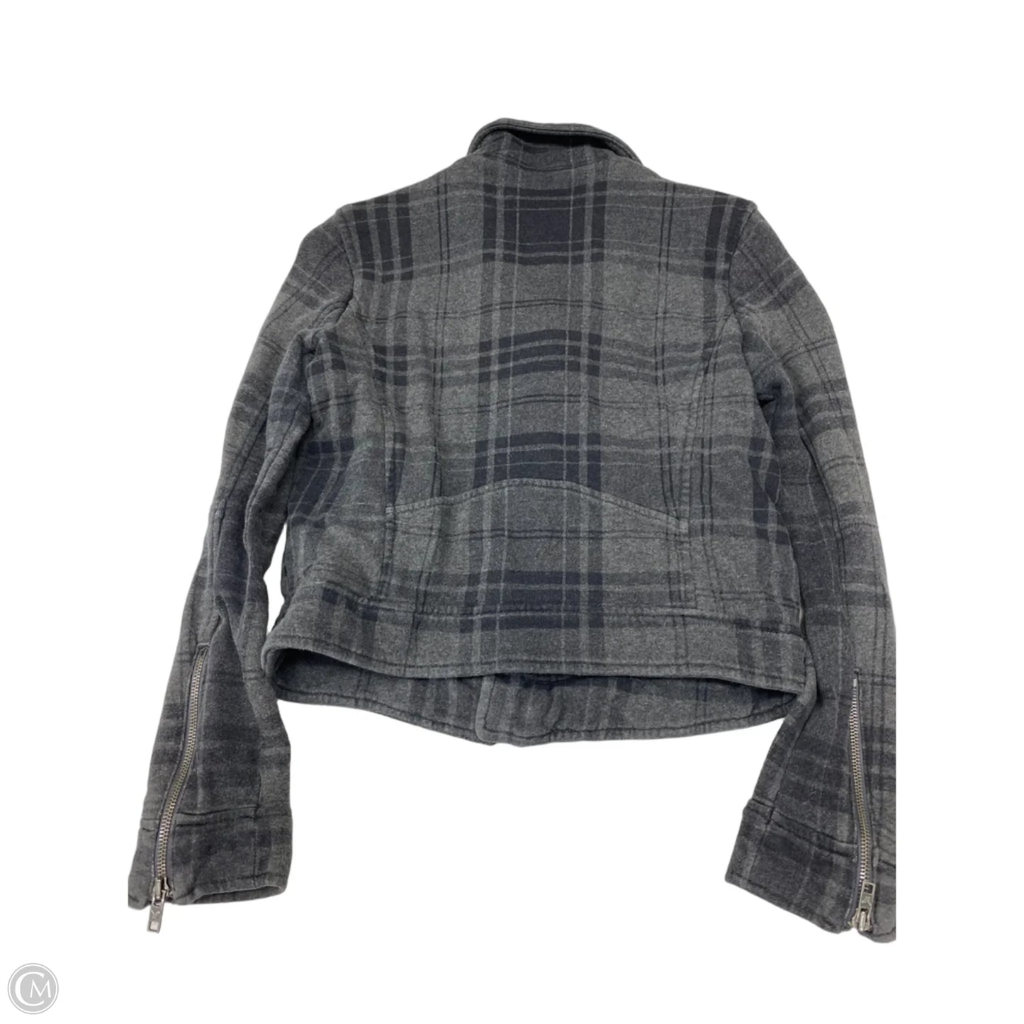 Jacket Fleece By American Eagle In Plaid Pattern, Size: M