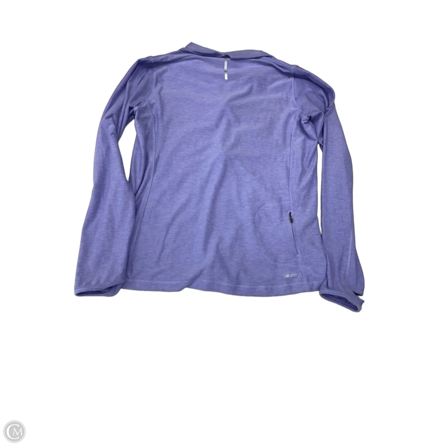 Athletic Top Long Sleeve Collar By New Balance In Purple, Size: L