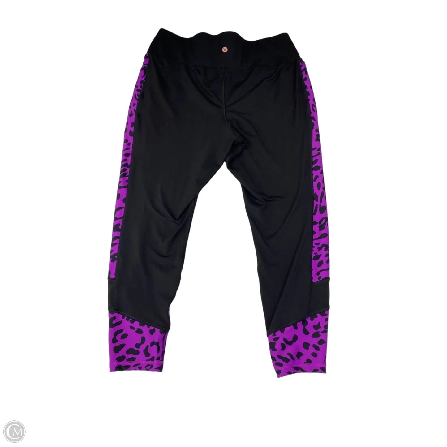 Athletic Leggings By Livi Active In Black & Purple, Size: 1x