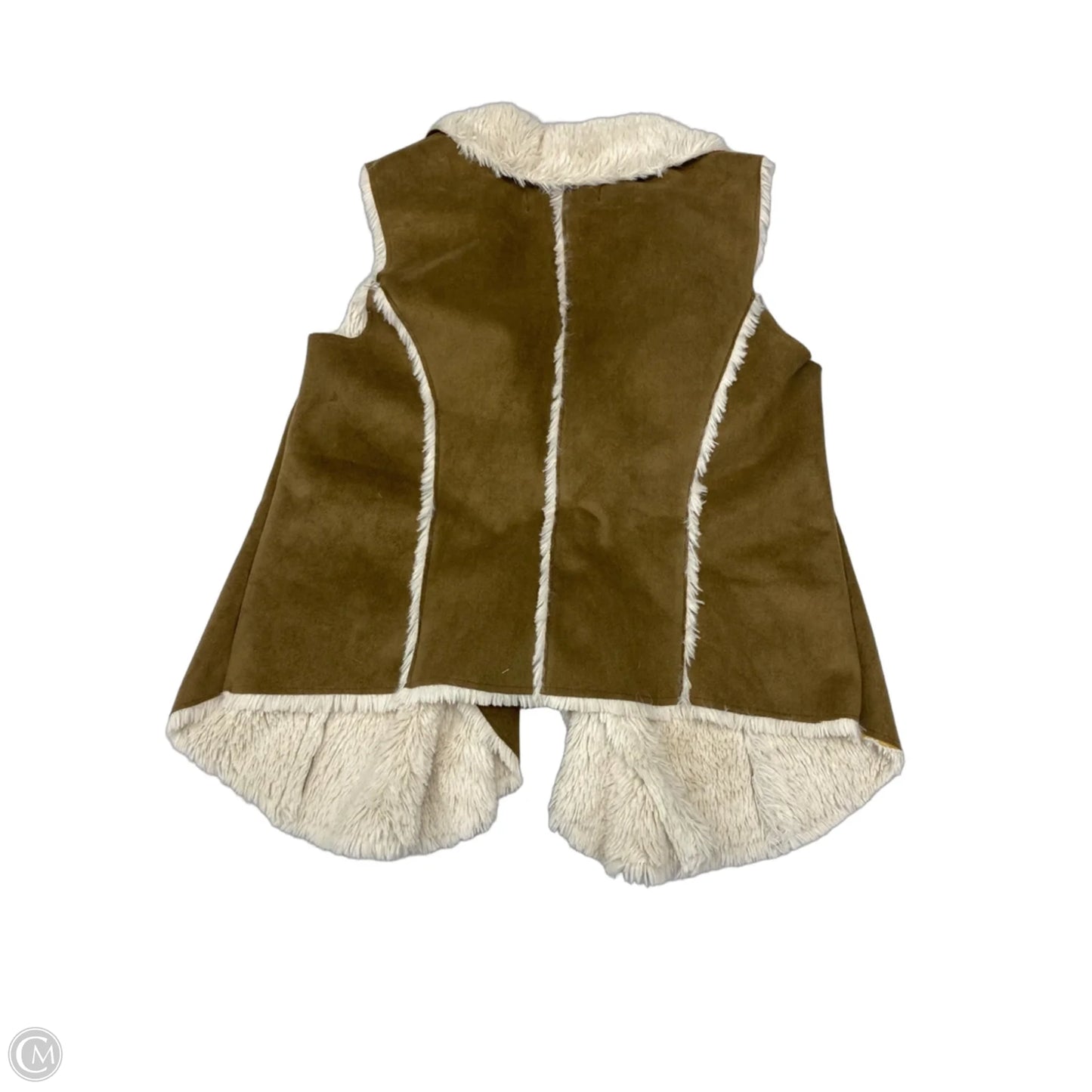 Vest Faux Fur & Sherpa By Brandon Thomas In Brown & Cream, Size: S