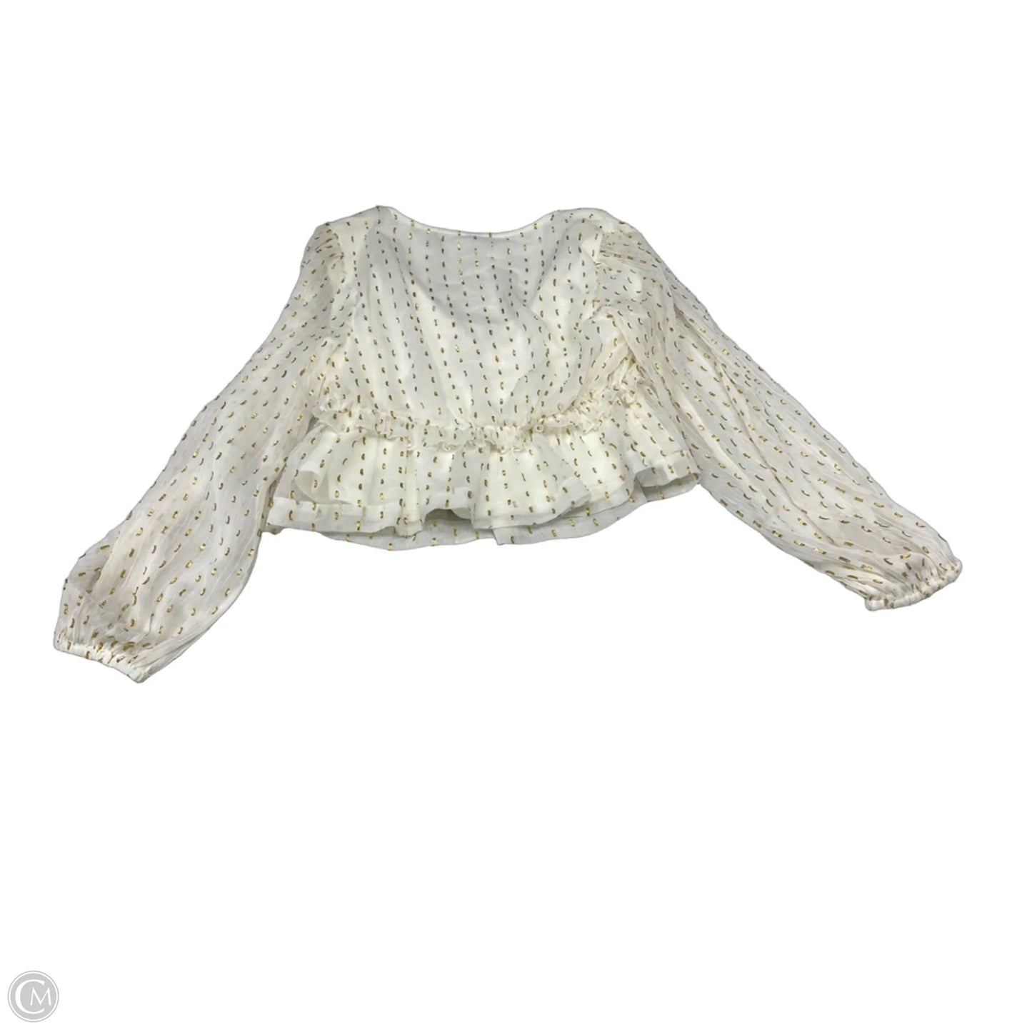 Blouse Long Sleeve By Old Navy In Cream, Size: Xs
