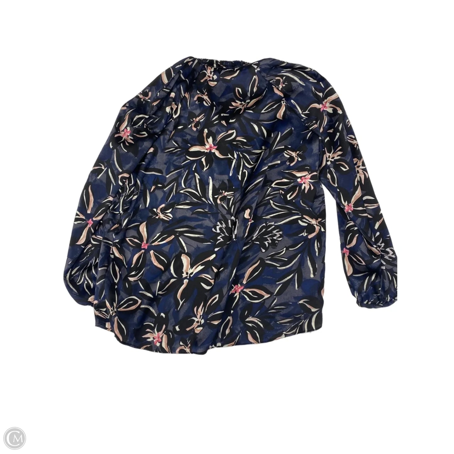 Blouse Long Sleeve By Joan Vass In Floral Print, Size: M