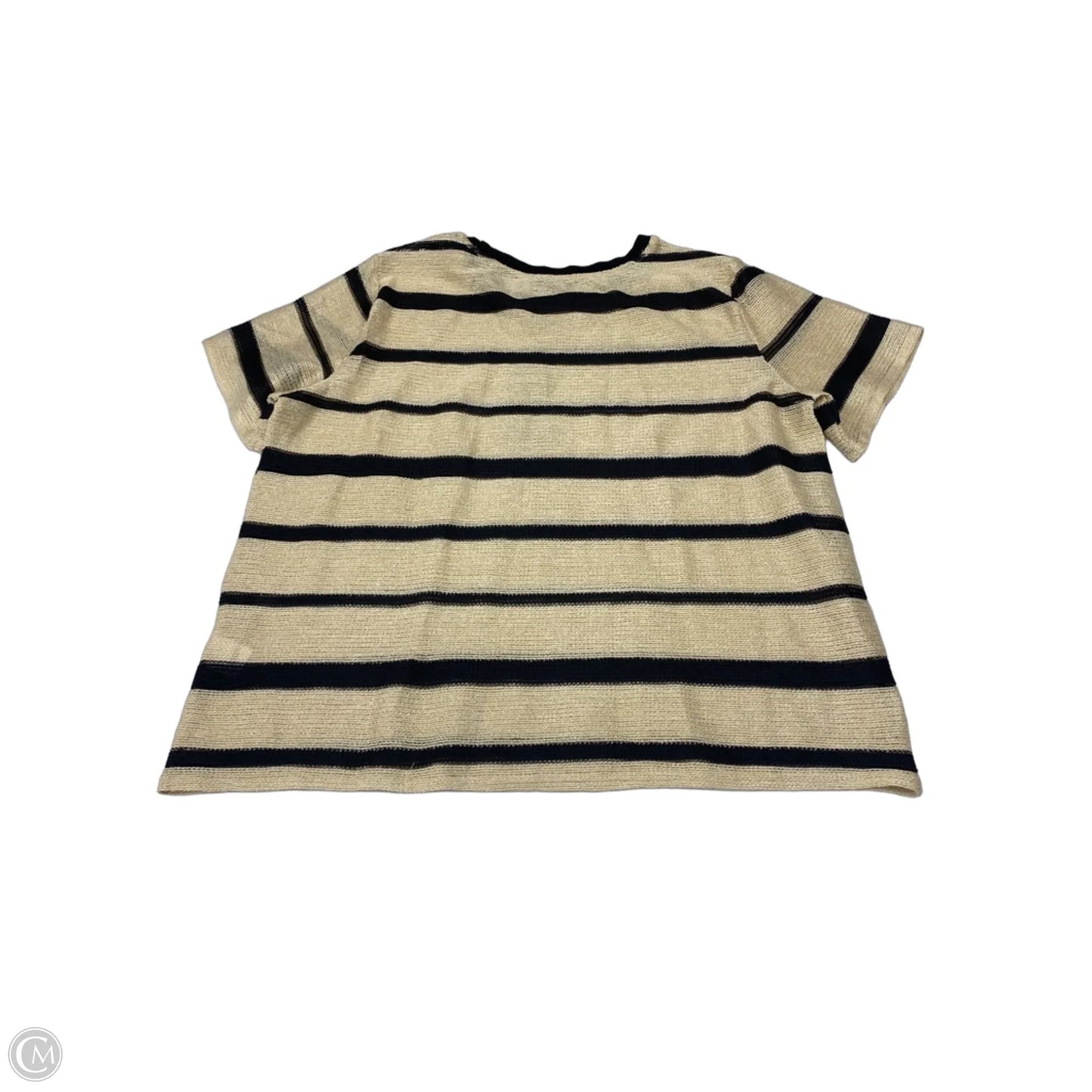 Top Short Sleeve By Modern Works In Black & Cream, Size: Xl