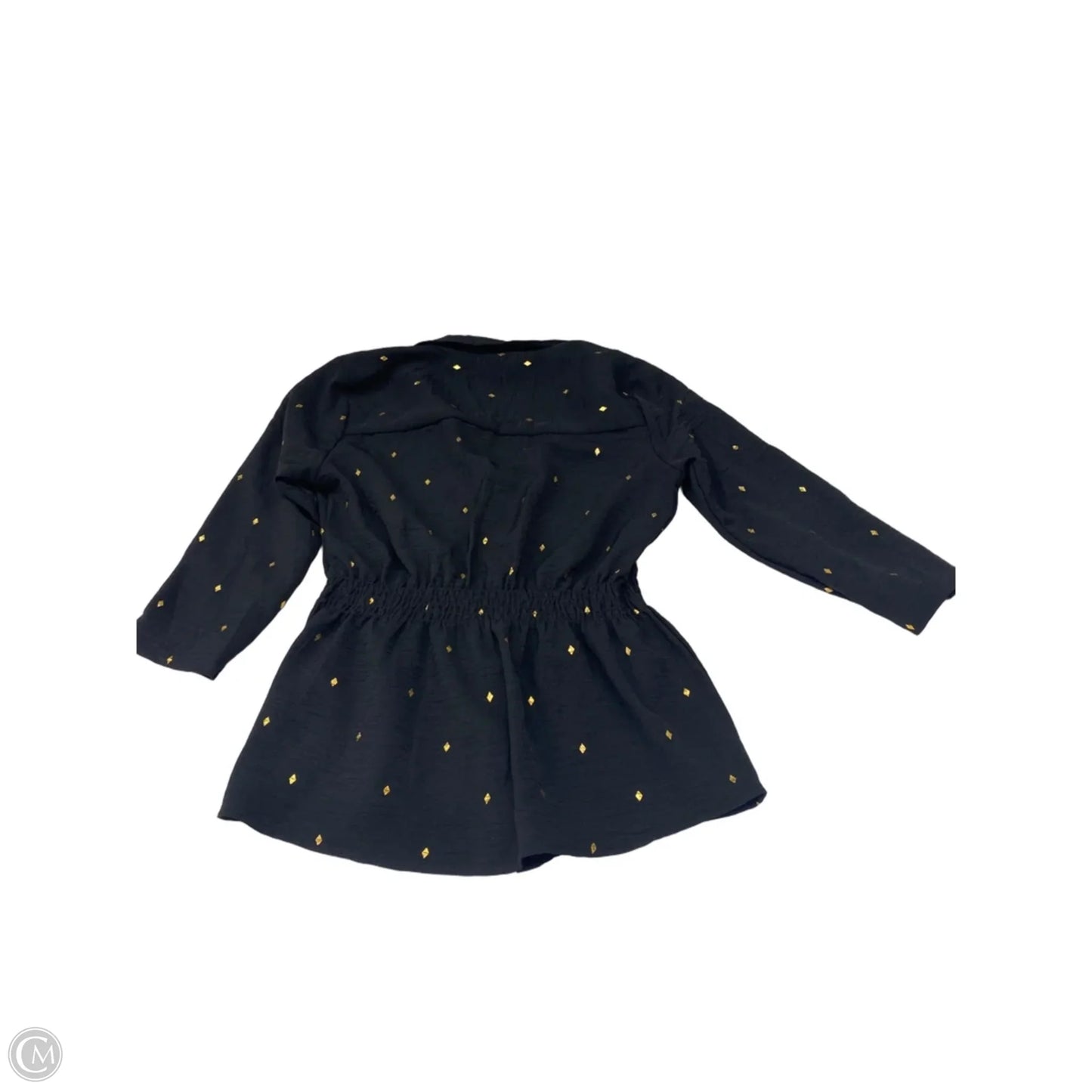 Blouse Long Sleeve By Clothes Mentor In Black & Gold, Size: M