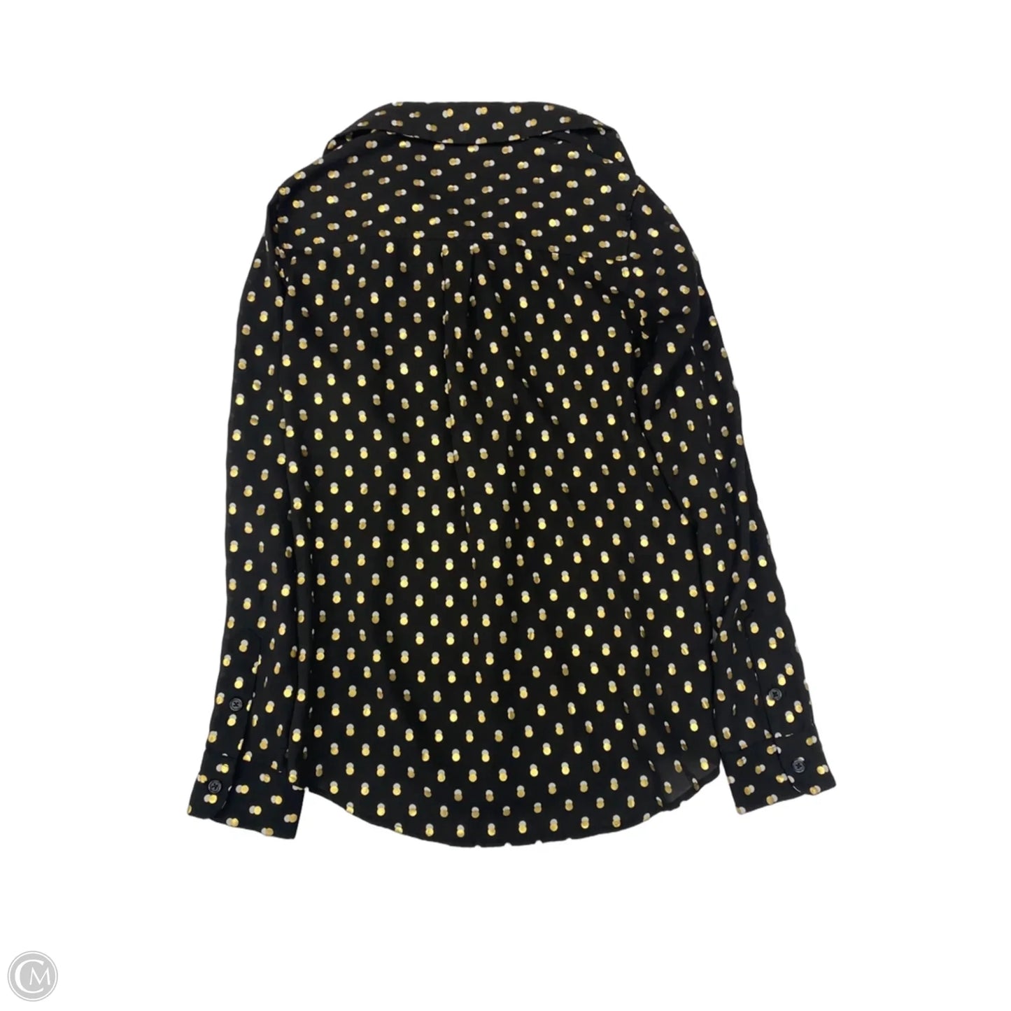 Blouse Long Sleeve By Who What Wear In Polkadot Pattern, Size: S