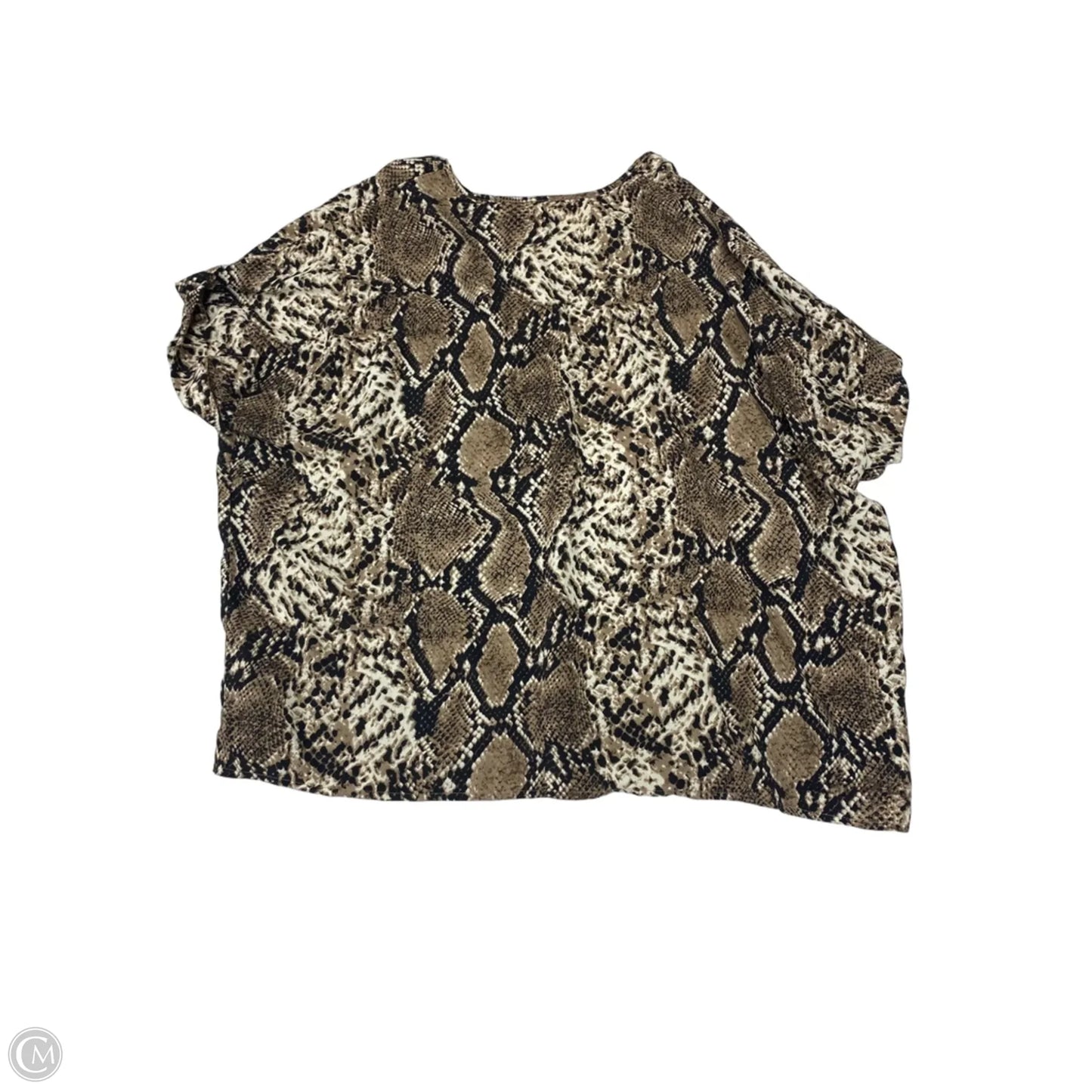Blouse Short Sleeve By Karlie In Snakeskin Print, Size: L