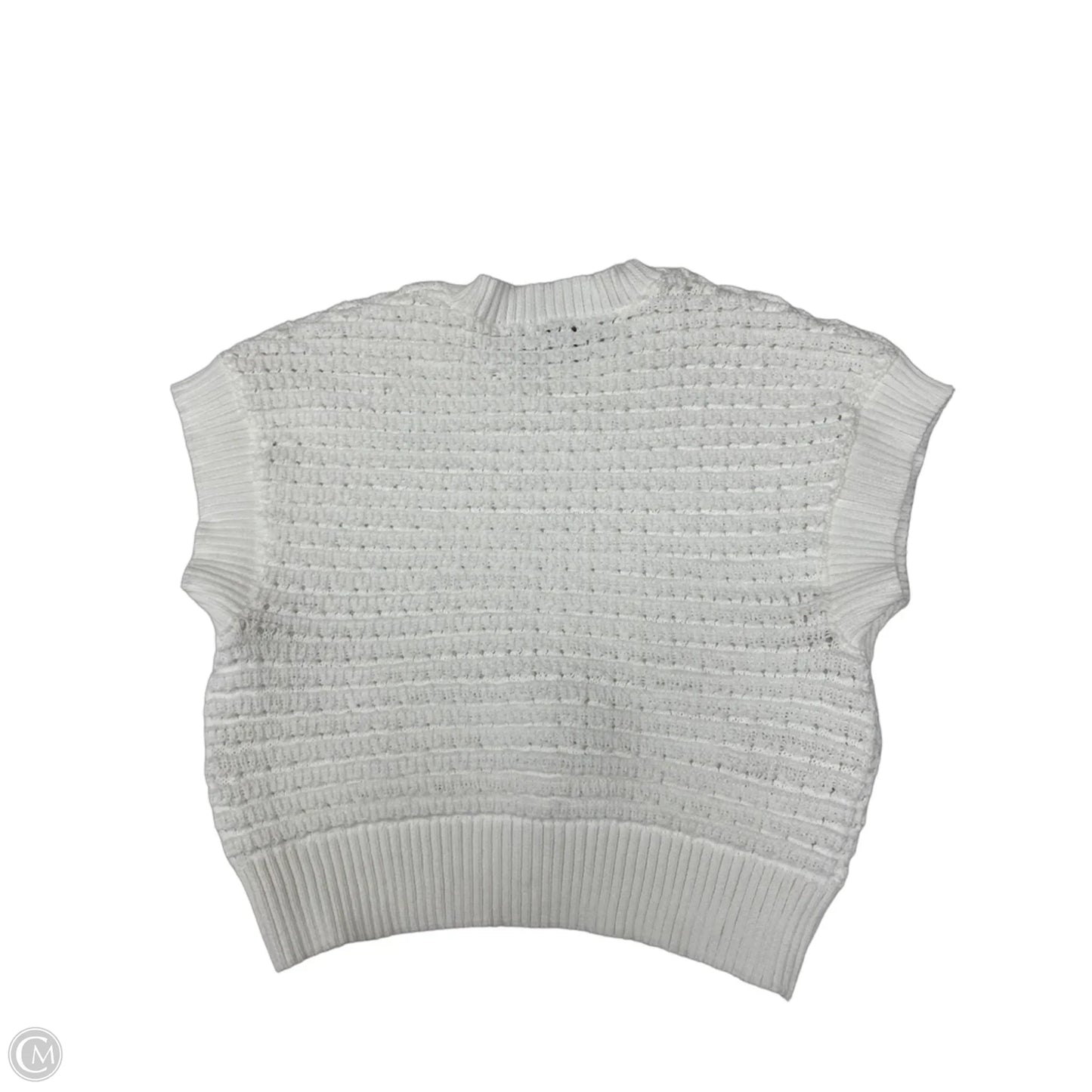 Sweater Short Sleeve By Liz Claiborne In White, Size: M