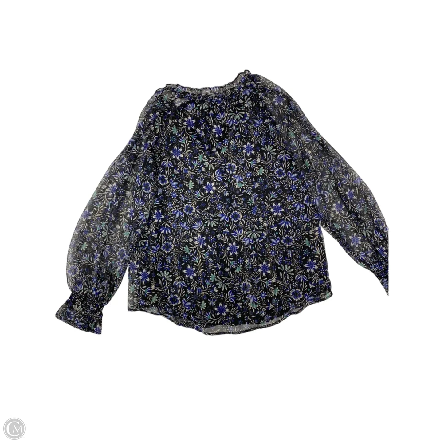 Blouse Long Sleeve By Loft In Floral Print, Size: Xs