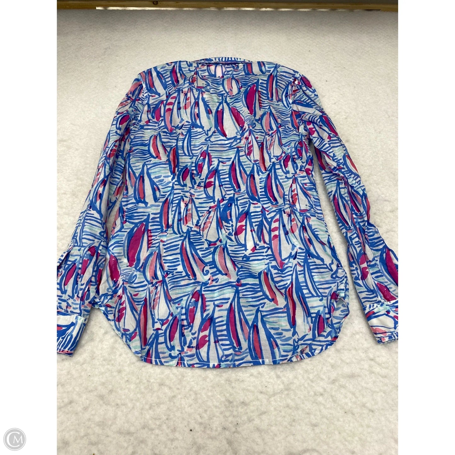 Top Long Sleeve Designer By Lilly Pulitzer In Blue, Size: Xs