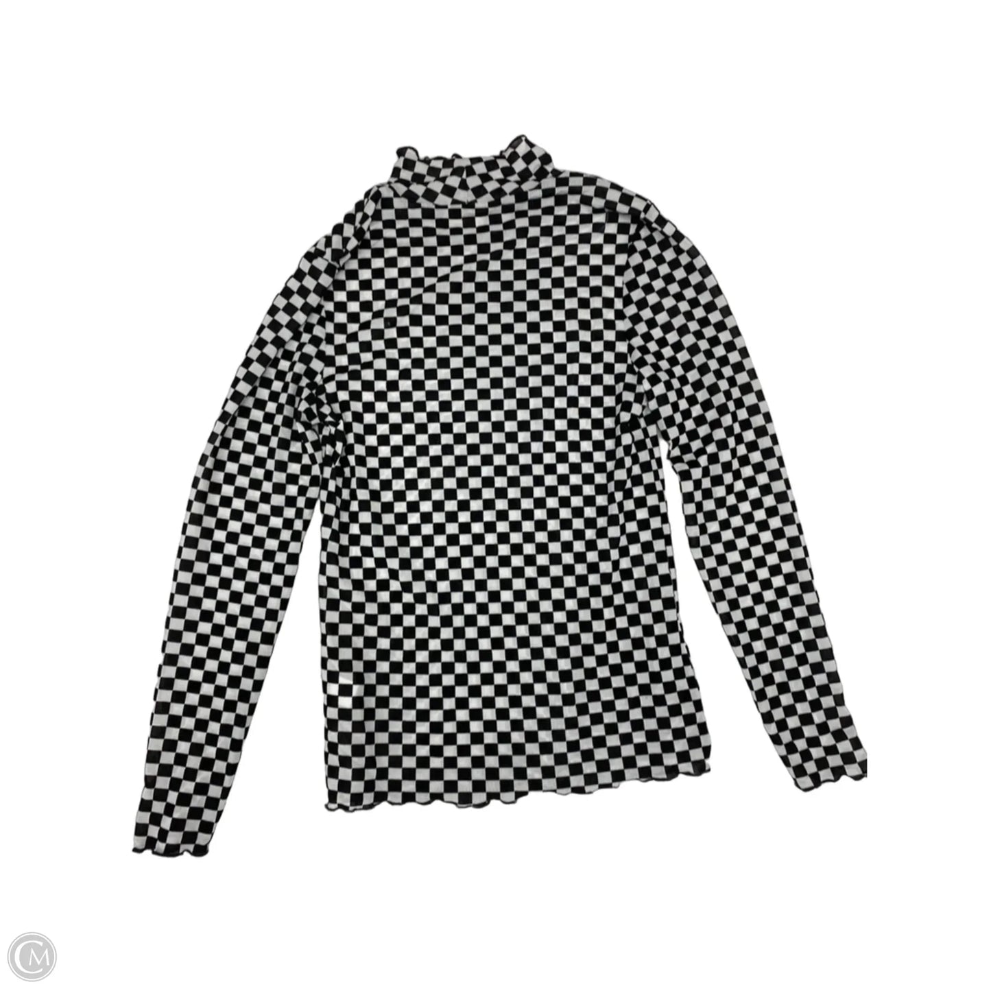 Top Long Sleeve By Clothes Mentor In Checkered Pattern, Size: S