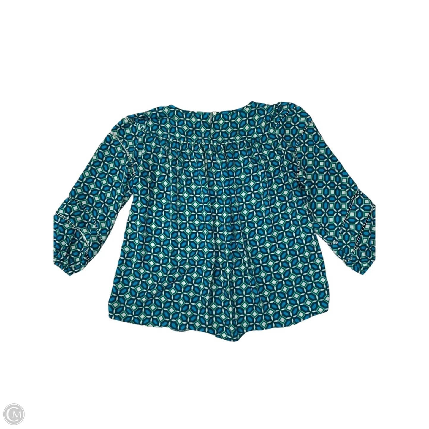 Blouse Long Sleeve By Loft In Blue & Green, Size: Sp