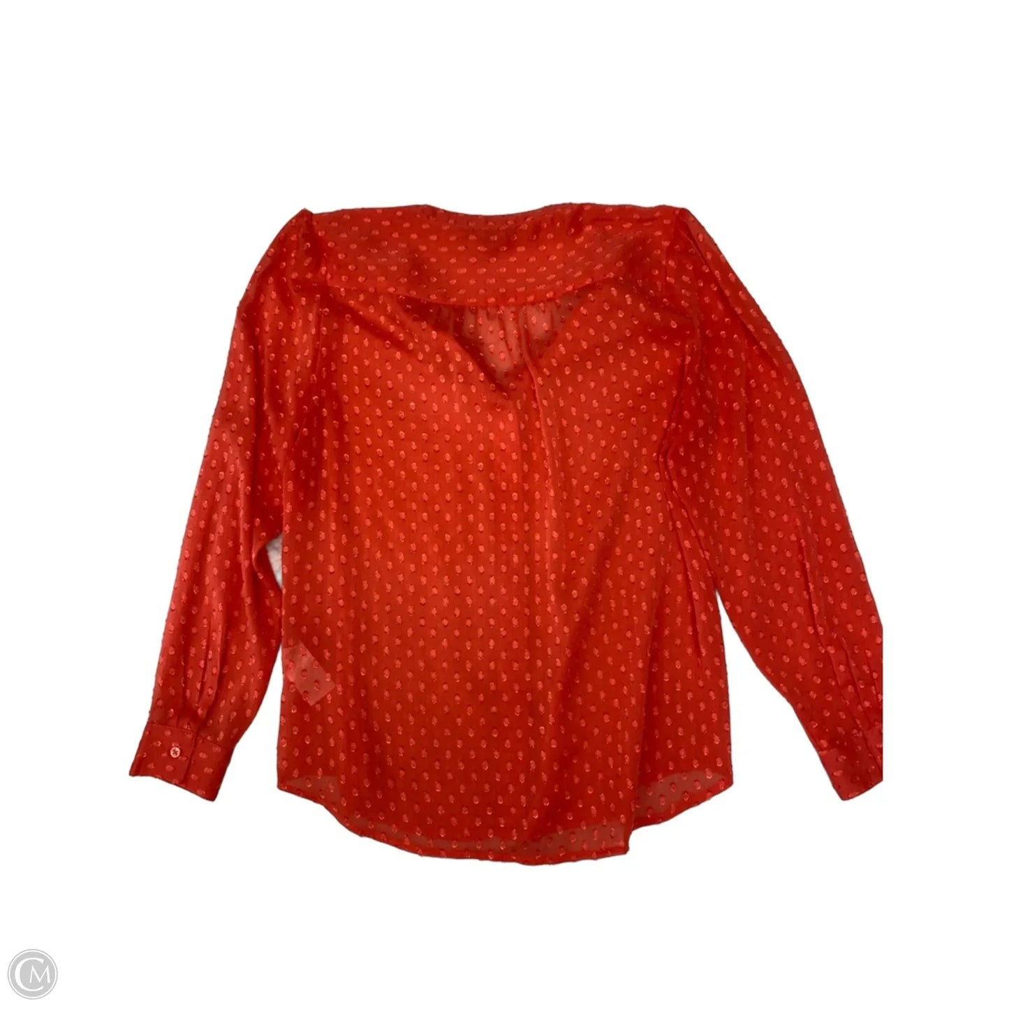 Blouse Long Sleeve By Banana Republic In Orange, Size: M