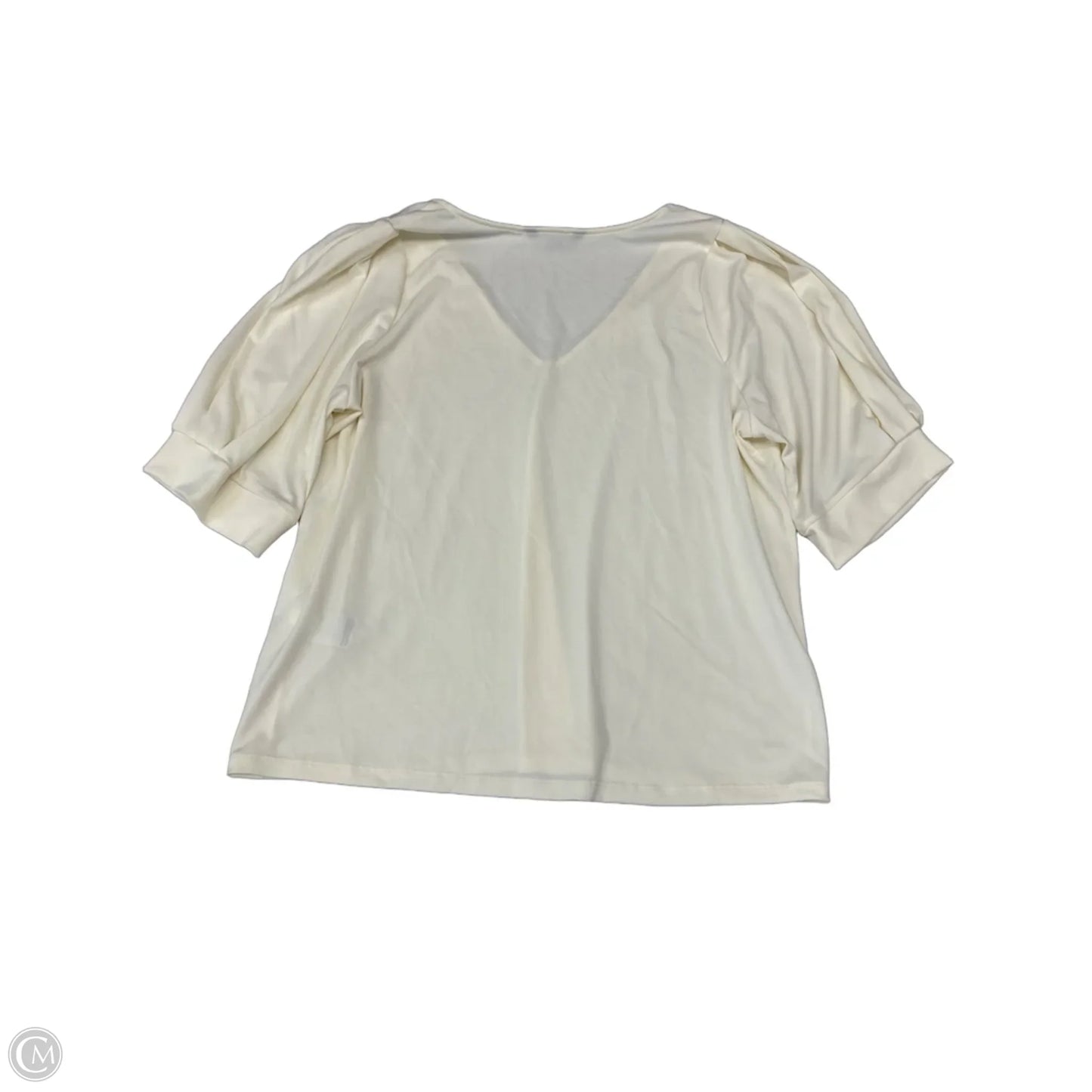 Blouse Short Sleeve By Banana Republic In Cream, Size: L