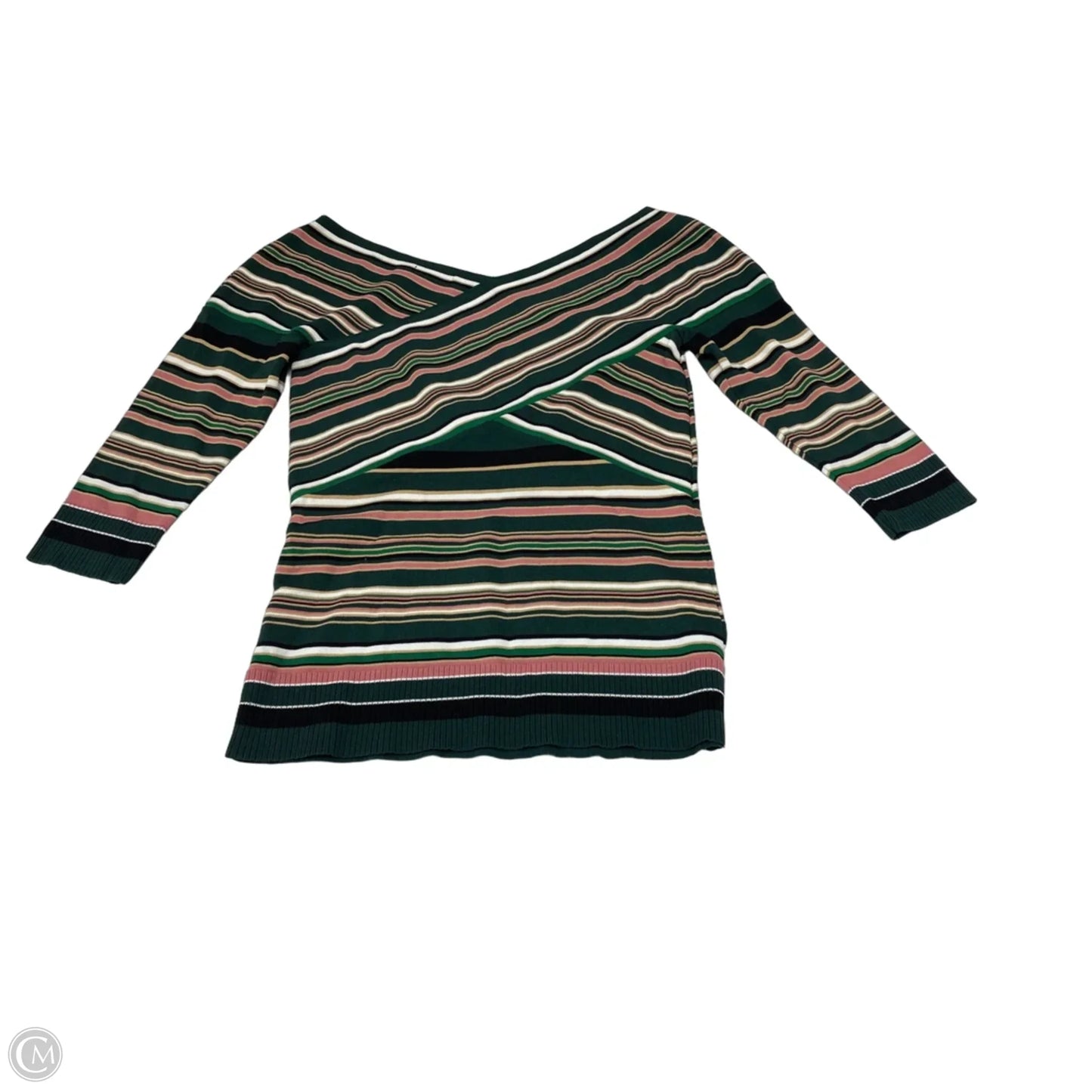 Tunic 3/4 Sleeve By New York And Co In Striped Pattern, Size: L
