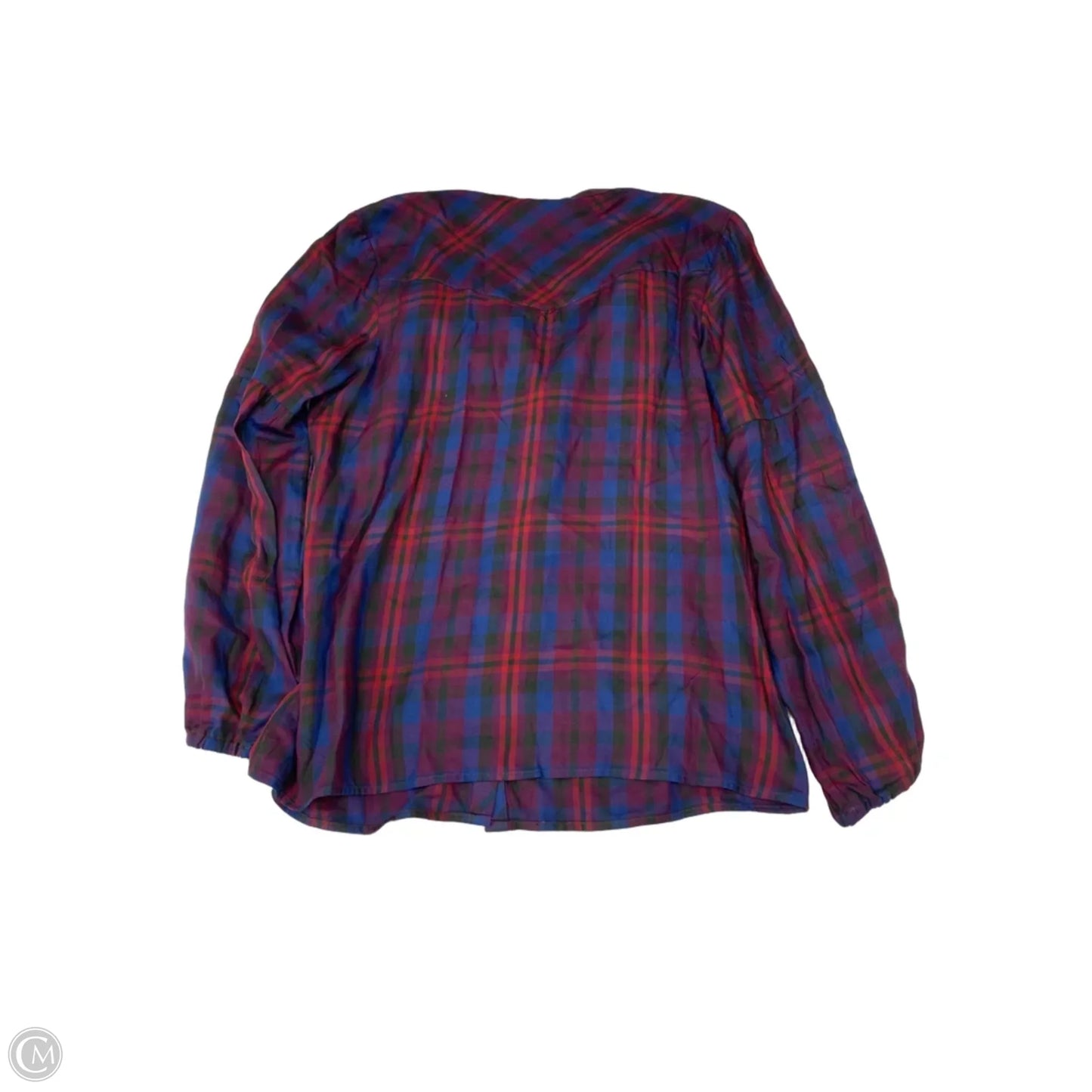 Top Long Sleeve By Cabi In Plaid Pattern, Size: S