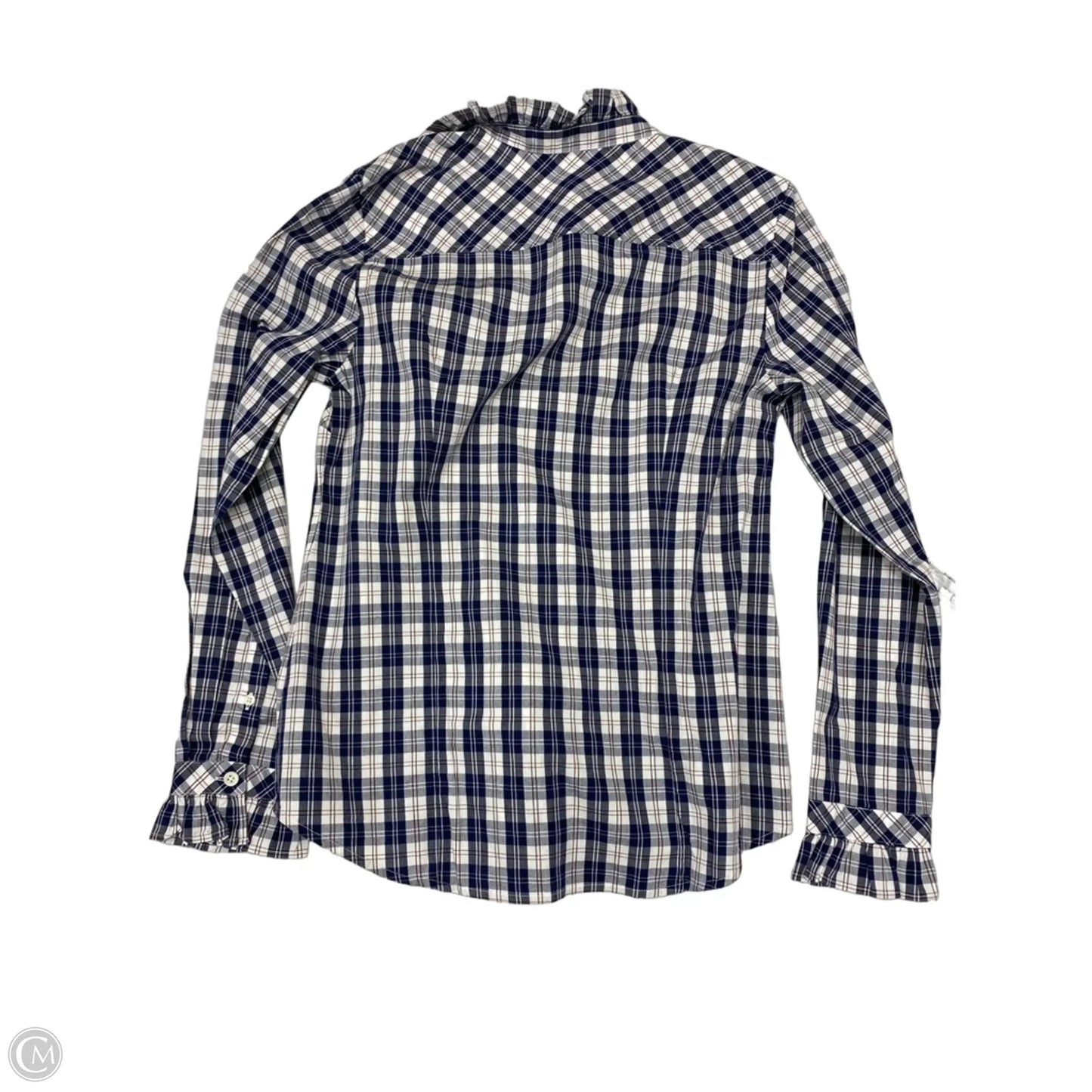 Top Long Sleeve By J. Crew In Plaid Pattern, Size: S