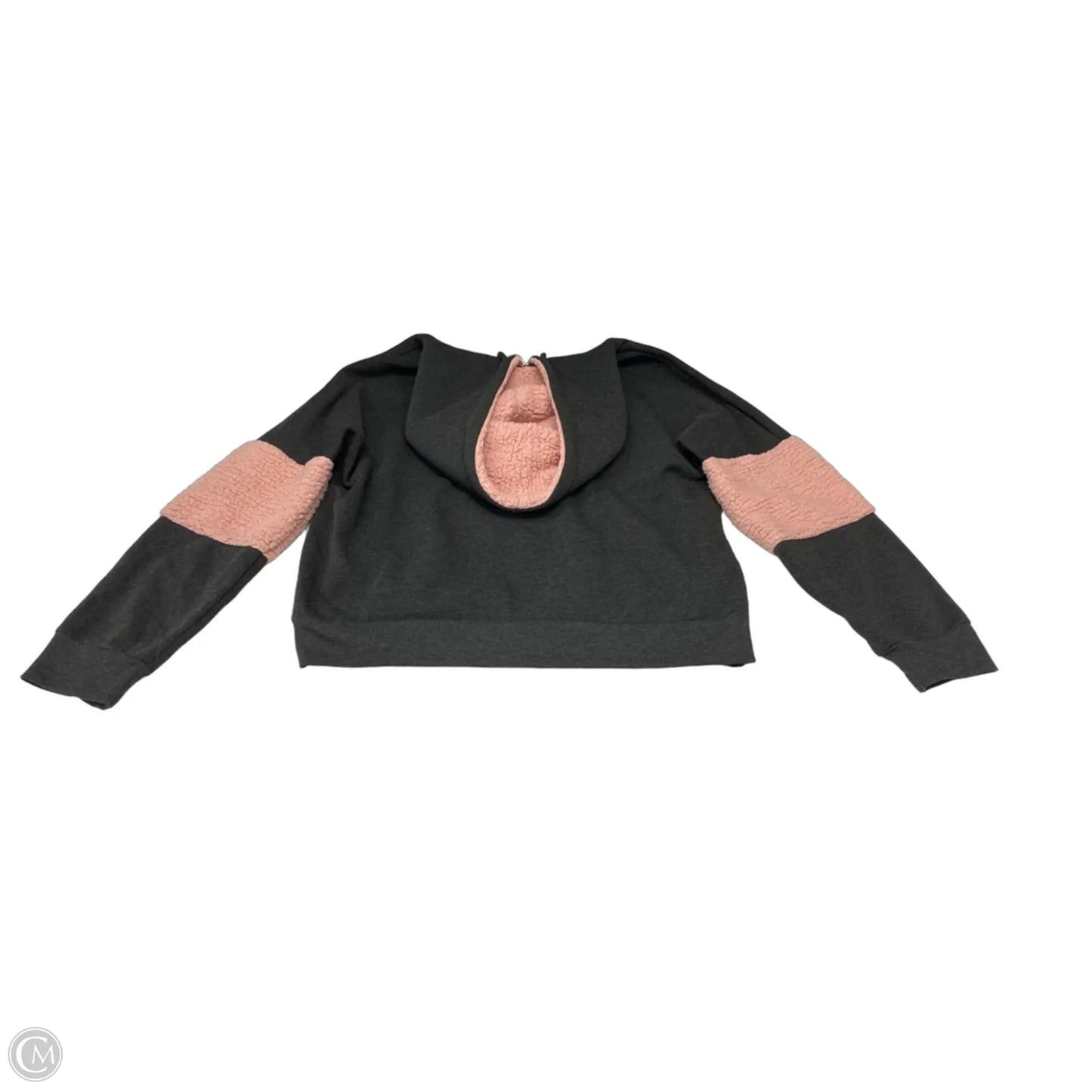 Athletic Sweatshirt Hoodie By Cmc In Grey & Pink, Size: Xl