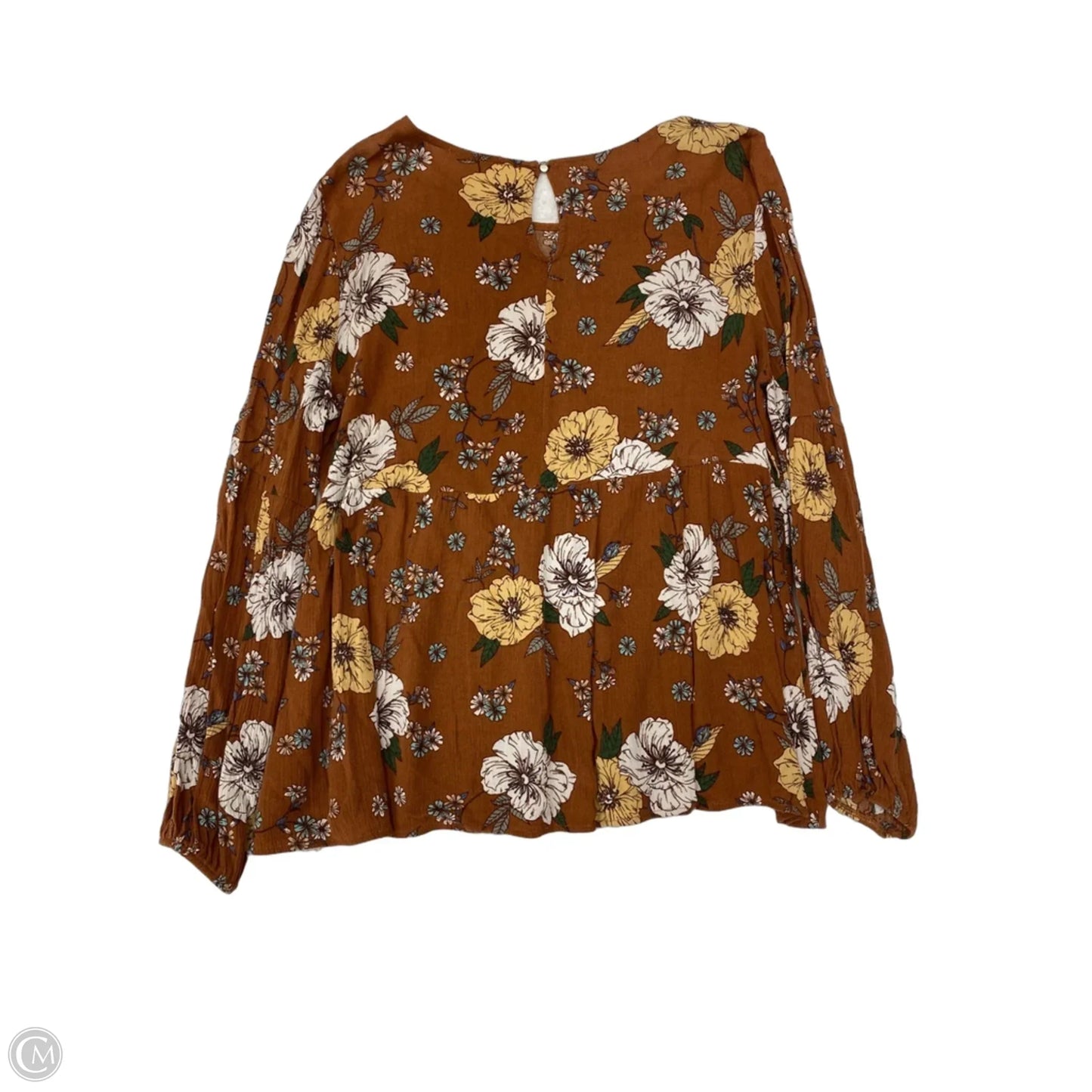 Blouse Long Sleeve By Cotton Bleu In Floral Print, Size: S
