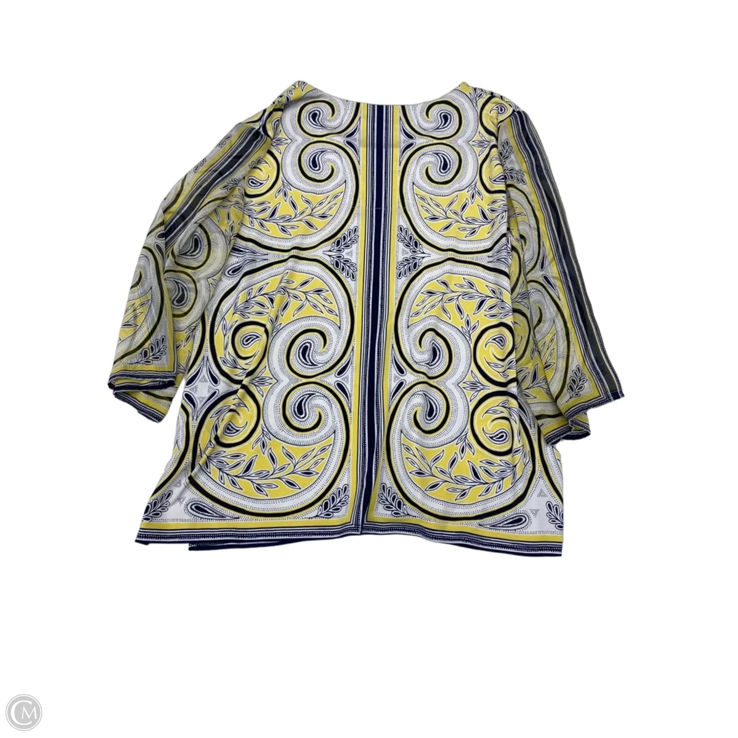 Blouse Long Sleeve By Jm Collections In Yellow, Size: Xl