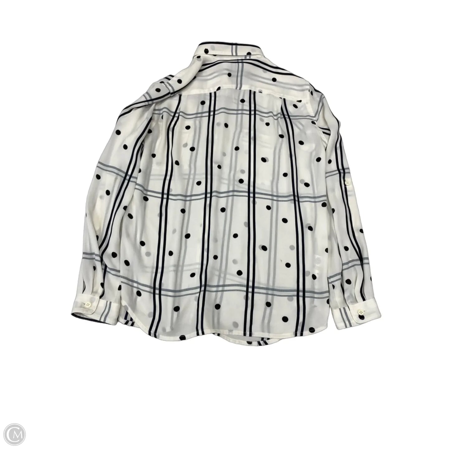 Blouse Long Sleeve By Loft In Polkadot Pattern, Size: Sp