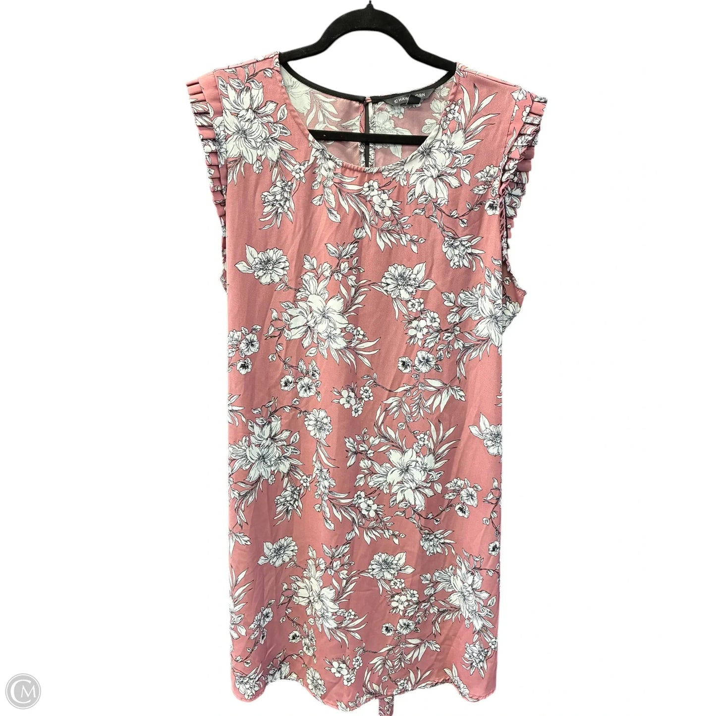 Dress Casual Short By 41 Hawthorn In Pink & White, Size: Xxl