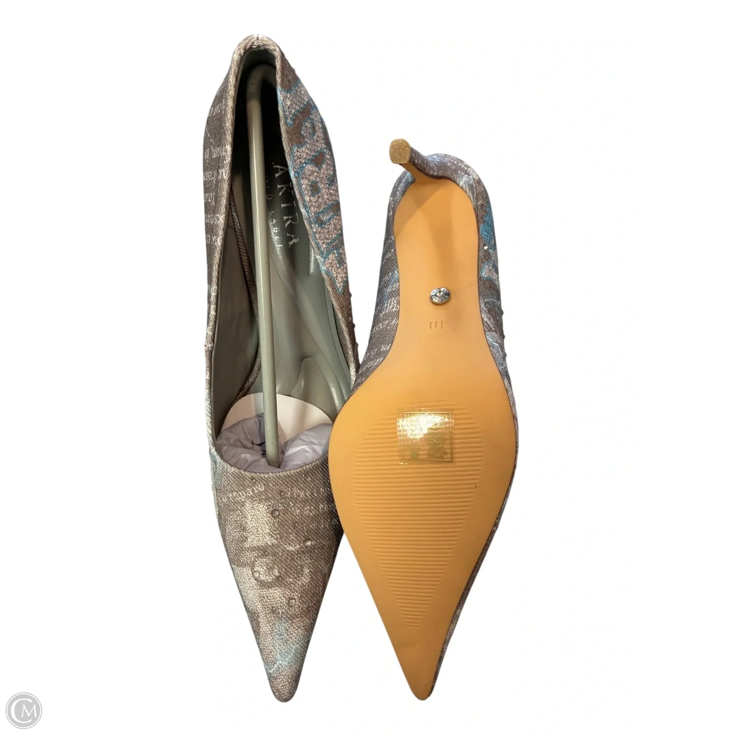 Shoes Heels Stiletto By Akira In Brown & White, Size: 10