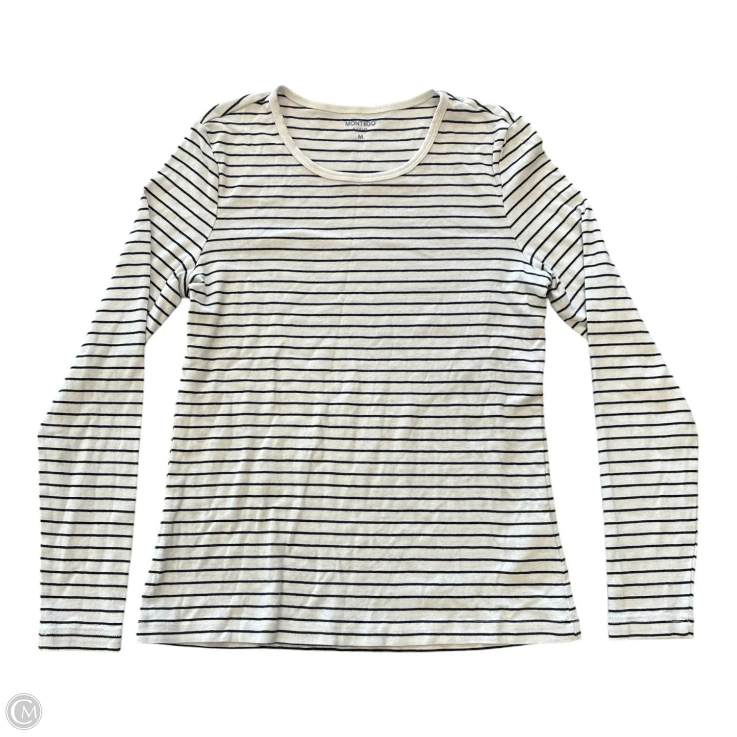 Top Long Sleeve Basic By Cmf In Striped Pattern, Size: M