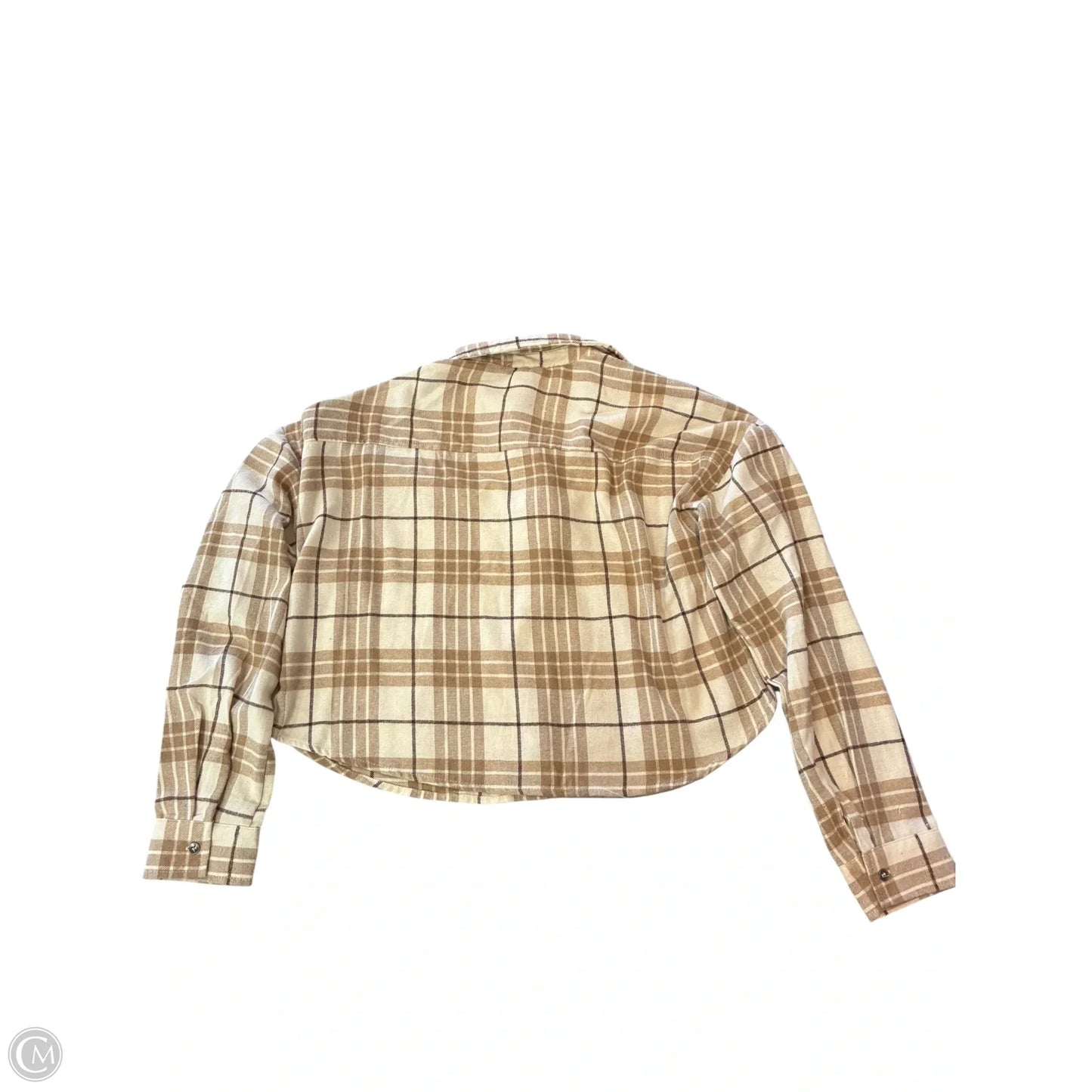 Top Long Sleeve By Cmf In Tan, Size: L