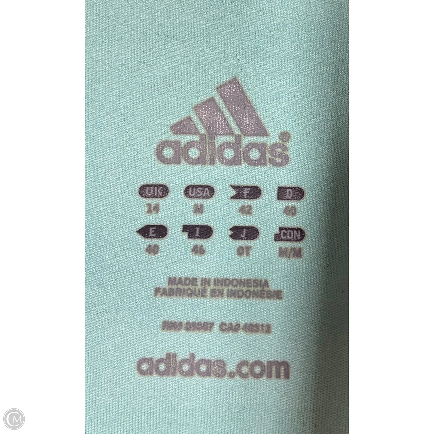 Athletic Top Short Sleeve By Adidas In Aqua, Size: M